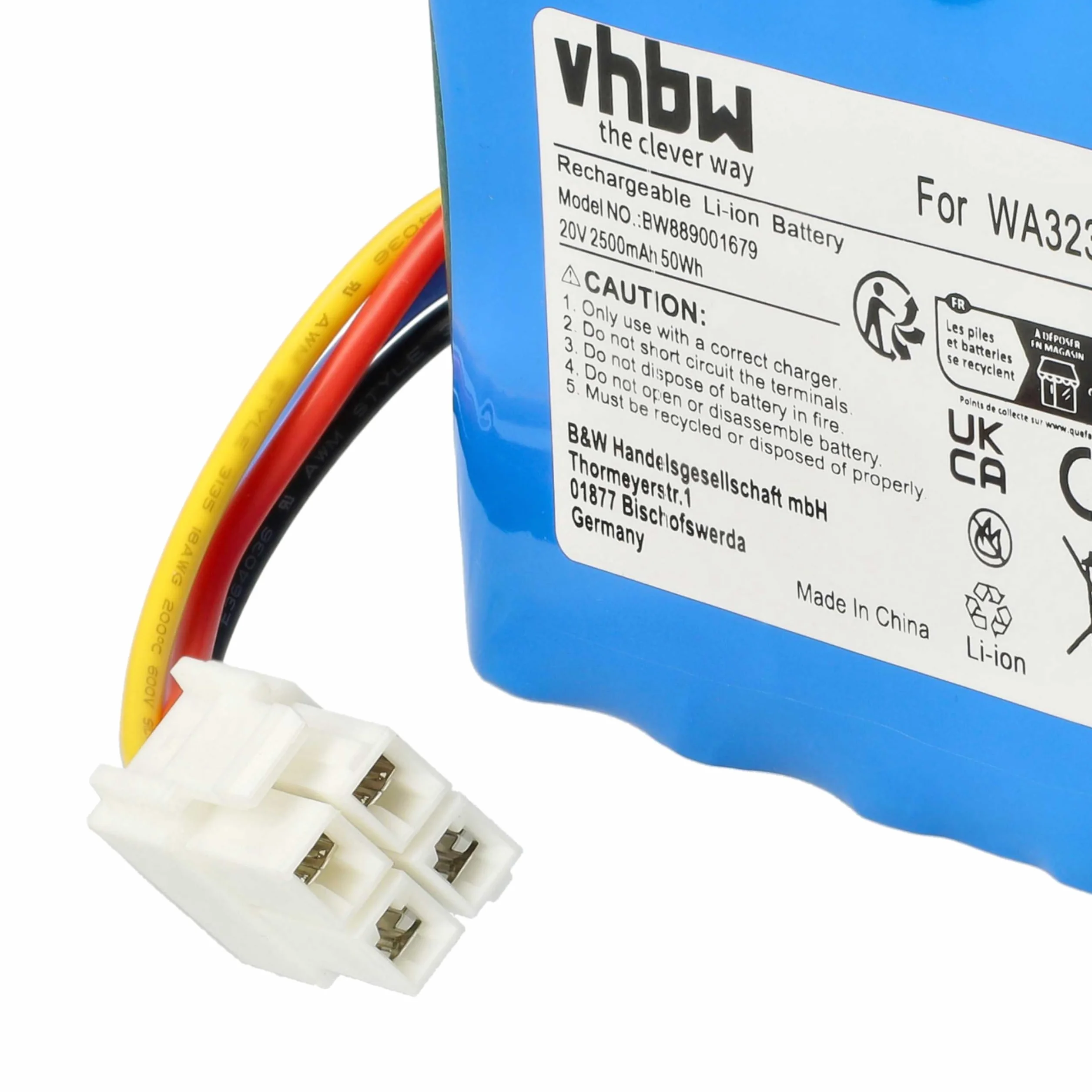 vhbw Akumulator zamienny do Worx Landroid 50032492 50032774 WA3230 WA3231 2500 mAh 20 V litowo-jonowy