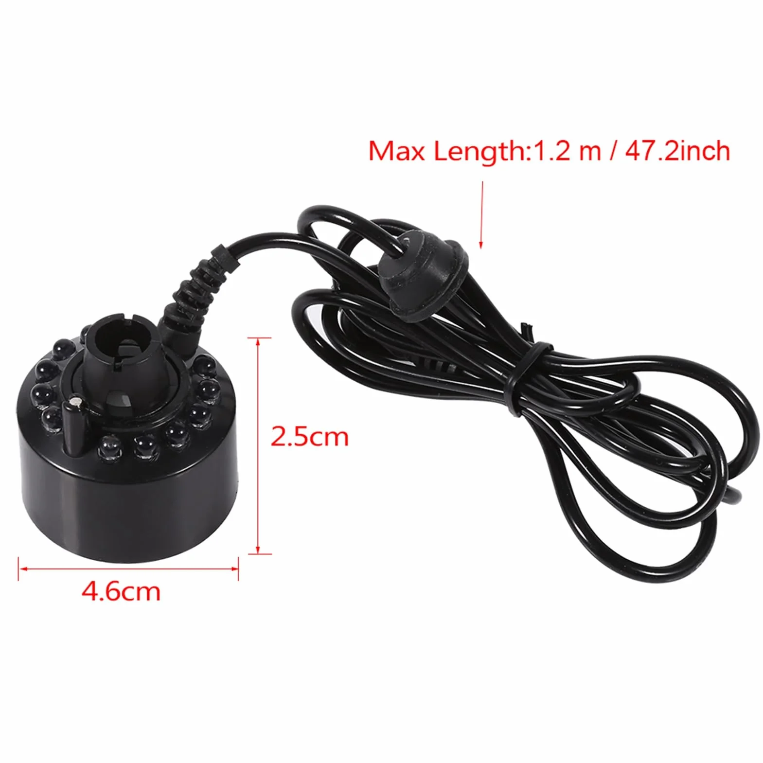 Mist Maker Fogger, 24V 12 LED Zmieniający Kolor Nawilżacz Ultradźwiękowy Mist Maker Water Pond Atomizer Nawilżacz Powietrza do Ogrodnictwa i Stawu