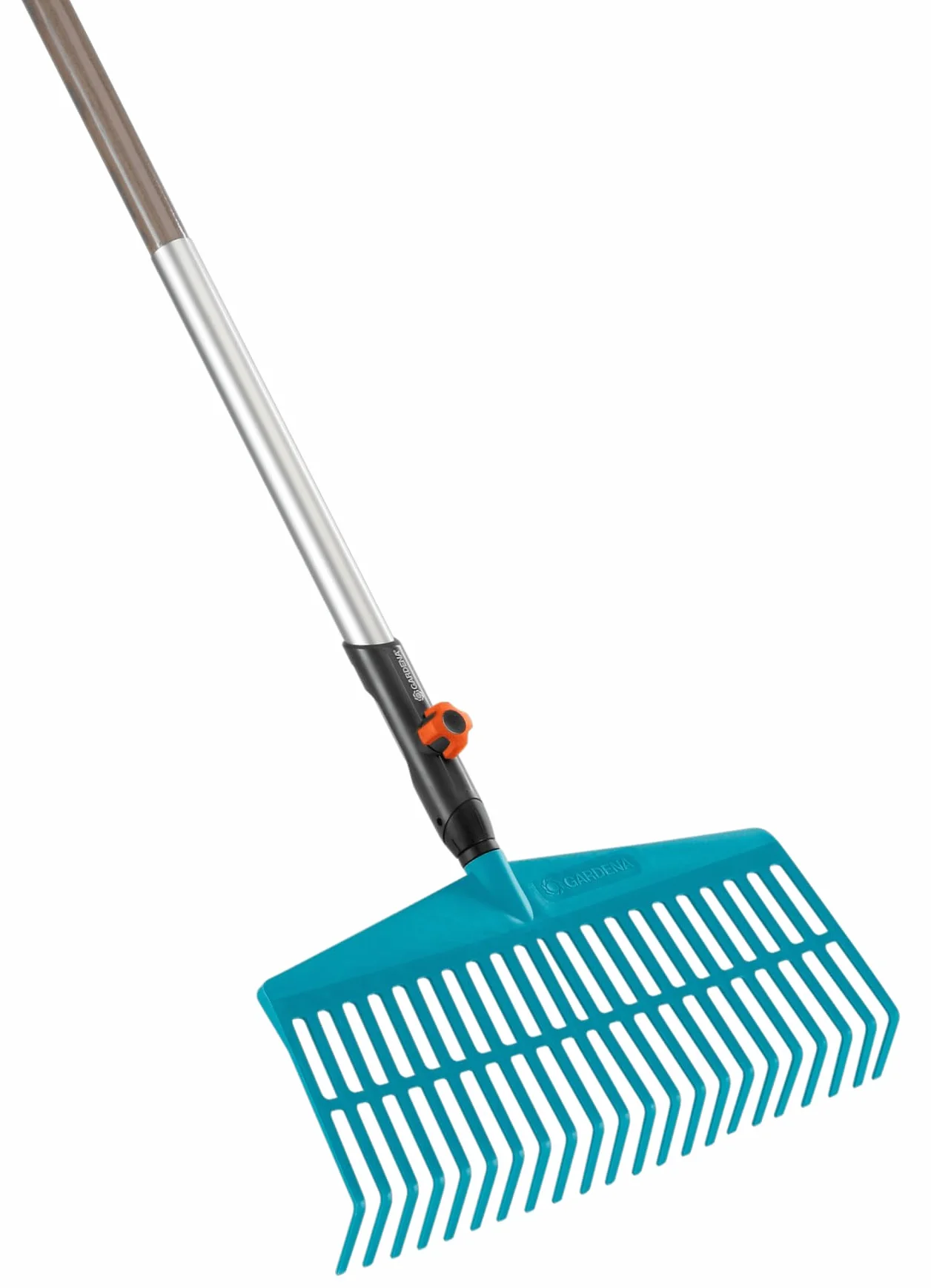 Gardena combisystem grabie: poręczne grabie do grabienia liści i skoszonej trawy, z wytrzymałymi zębami z tworzywa sztucznego, szerokość robocza 43 cm (3101-20)