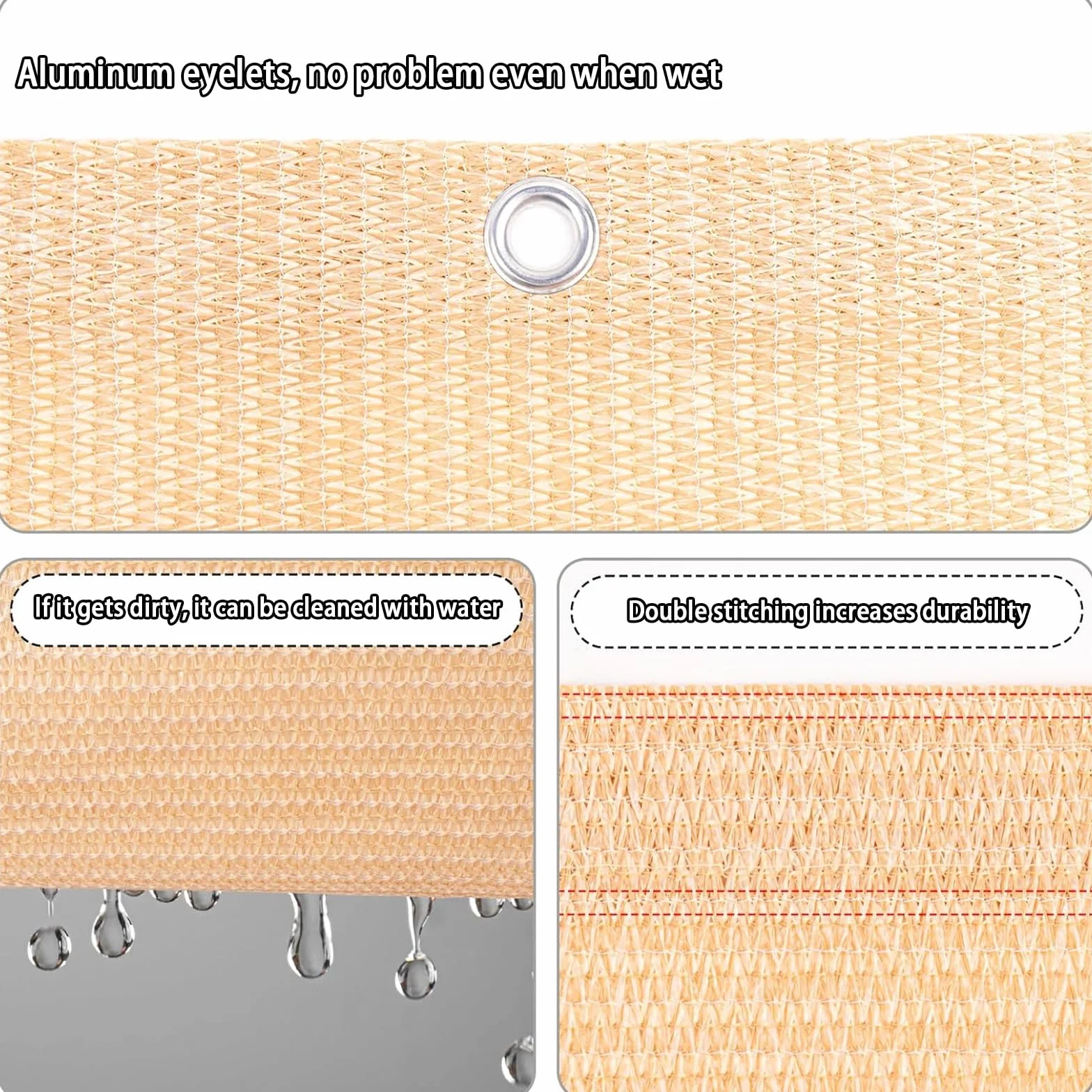 Zasłona Balkonowa 75 x 580 cm Z HDPE 220G M², Ochrona Przed Promieniowaniem Uv, Odporna Na Rozdarcia, Ogrodzenie Prywatności W Ogrodzie, Kolor kremowy