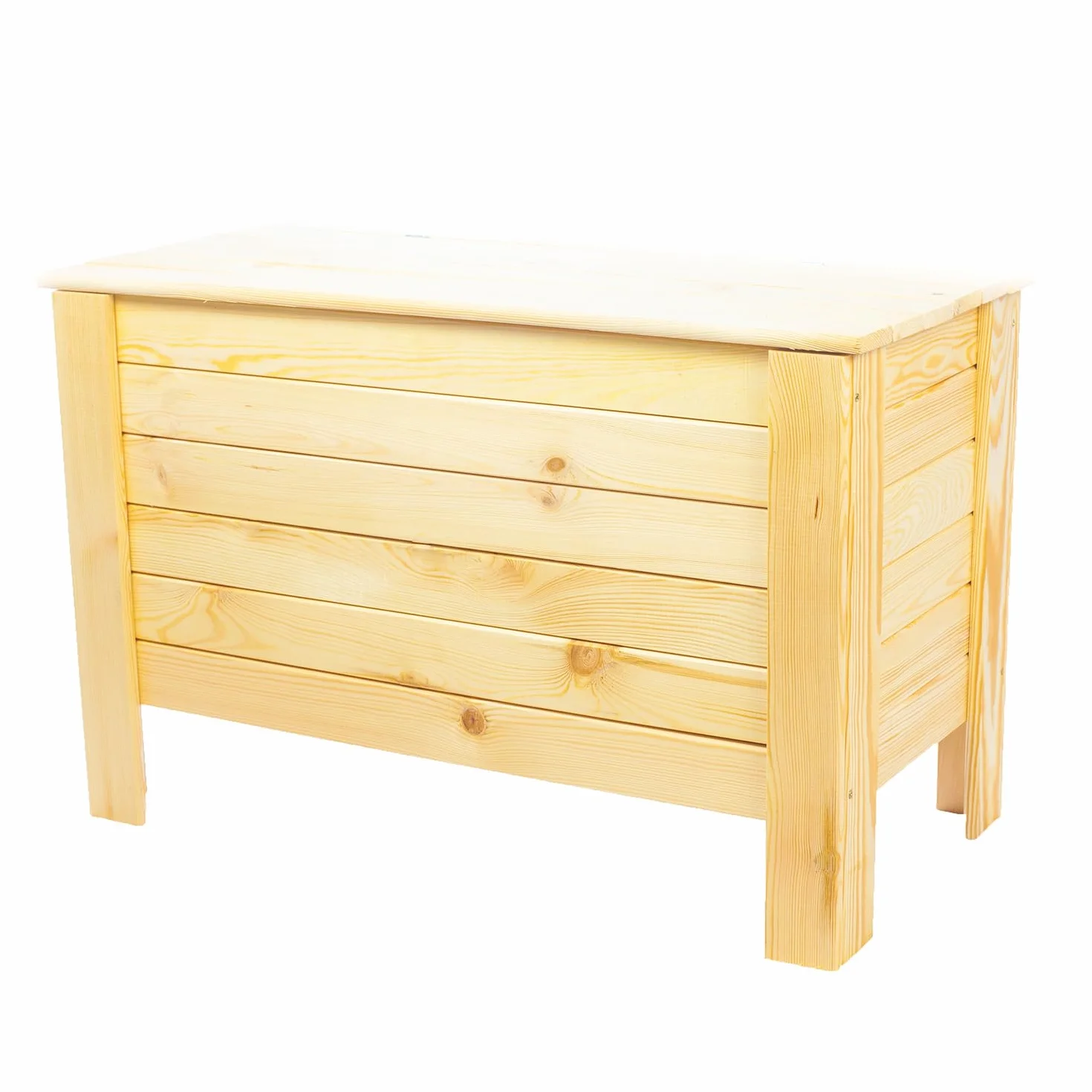 Skrzynia Ogrodowa 80x52x40 cm Lite Sosnowe Drzewo Wodoodporna Przechowywanie Narzędzi