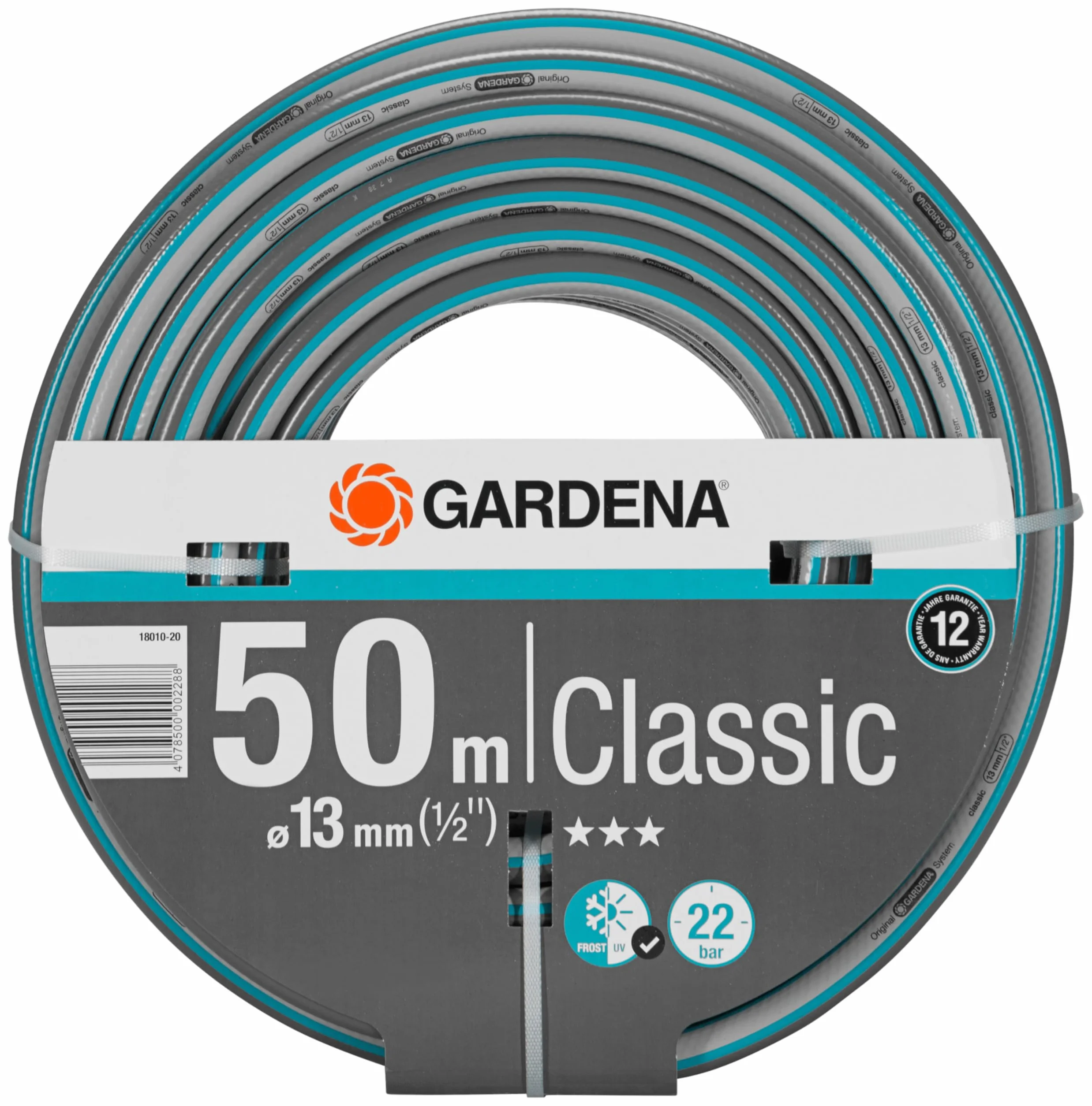 Gardena Classic wąż ogrodowy 13 mm (1/2") 50 m, odporny na UV, 22 bary (18010-20)