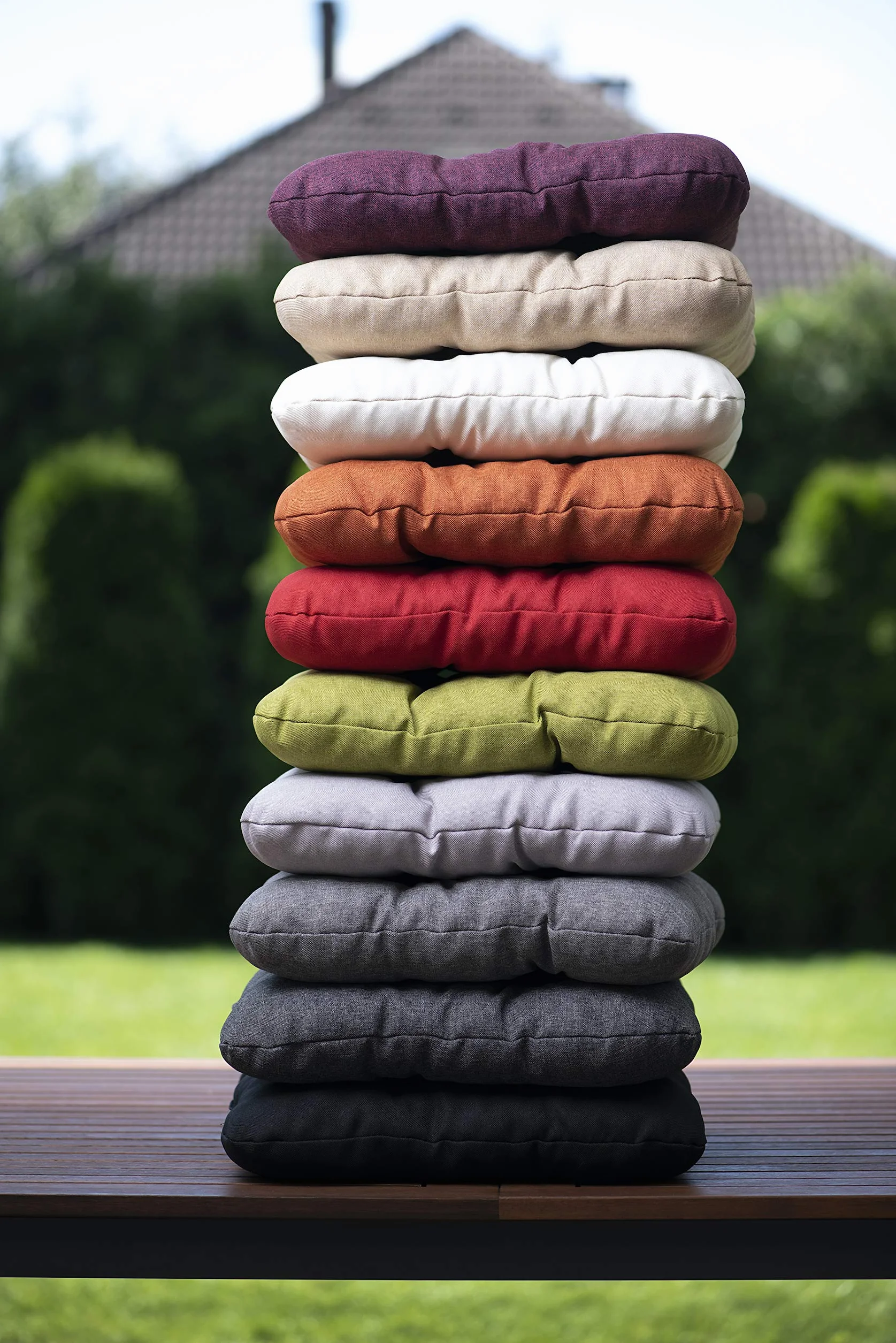 sunnypillow Zestaw 4 poduszek na krzesło 40x40x8 cm na siedzisko ogrodowa