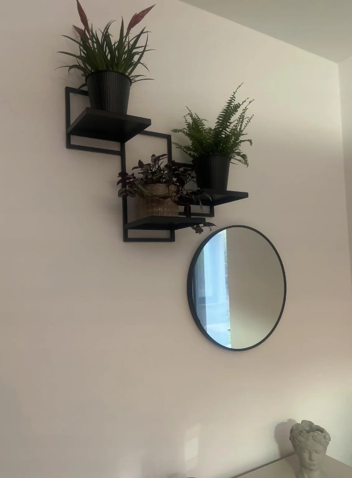Półka ścienna na rośliny TRIO Ripiani Metalowa 58x22,5x50cm Czarny