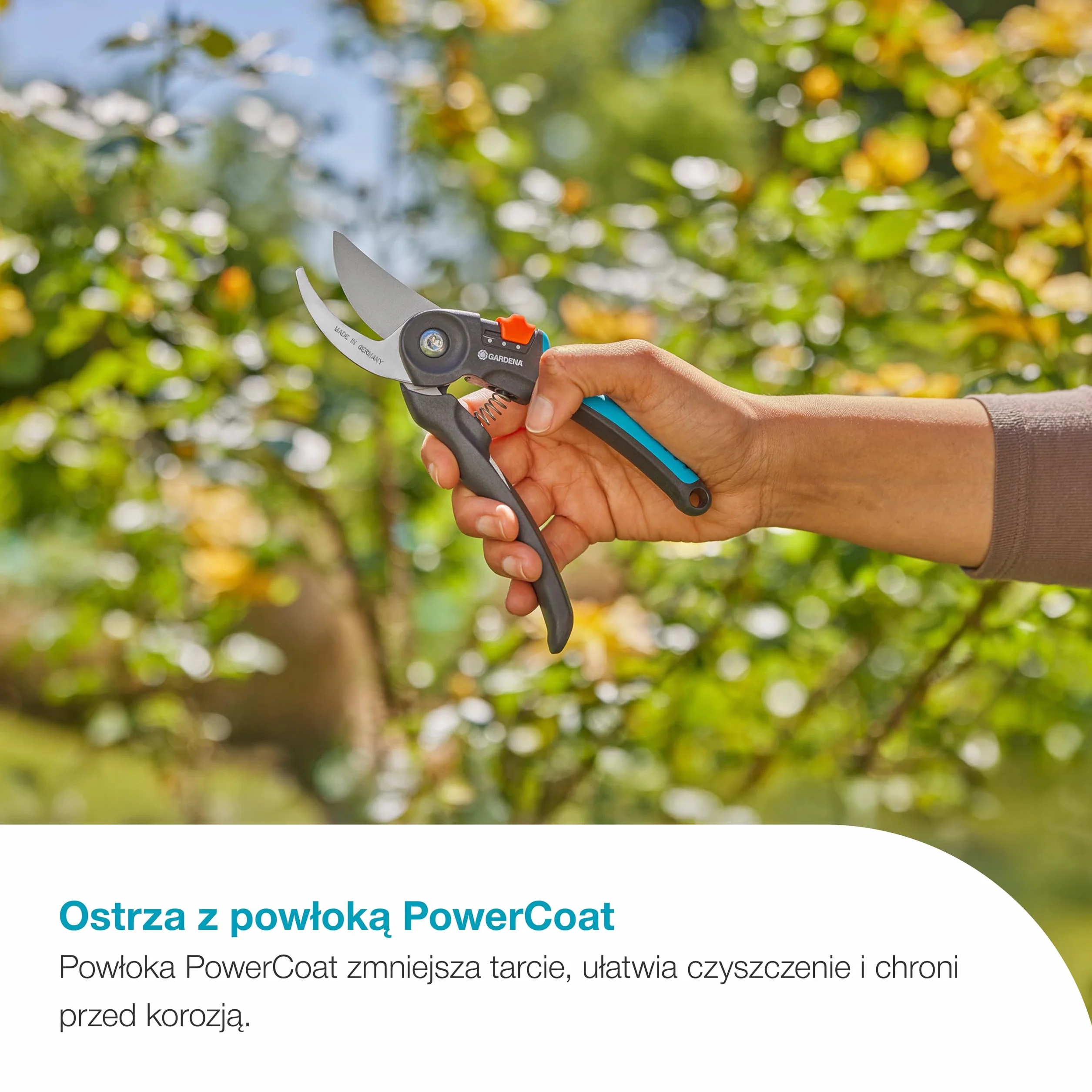 Gardena Nożyce ogrodowe PremiumCut Flex, cięcie obejściowe, do świeżego drewna, średnica cięcia 24 mm, ergonomiczne uchwyty, ostrza PowerCoating, wyprodukowano w Niemczech (12242-20)