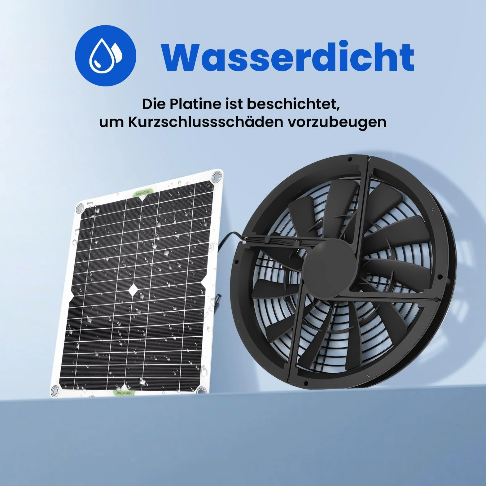 Ejoyous Wentylator Panelowy, 100 W, Wodoszczelny, Zasilany Energią Słoneczną, Okrągły Panel Słoneczny, Wentylator Wyciągowy do Szklarni, Domków dla Zwierząt, Szopy, Kurników