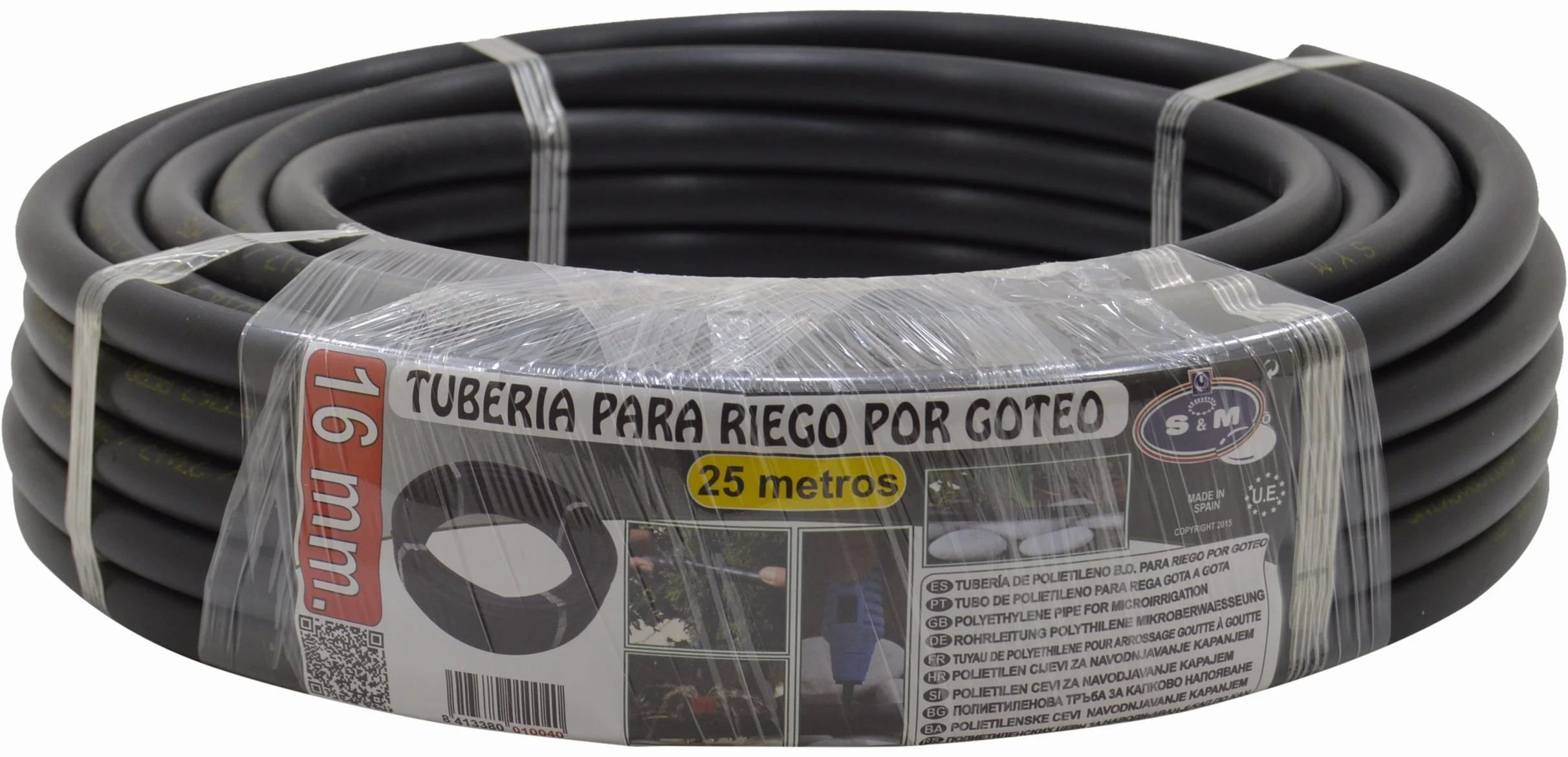 S&M 010040 rura nawadniająca z polietylenu Ø 16 mm x 25 metrów, czarna
