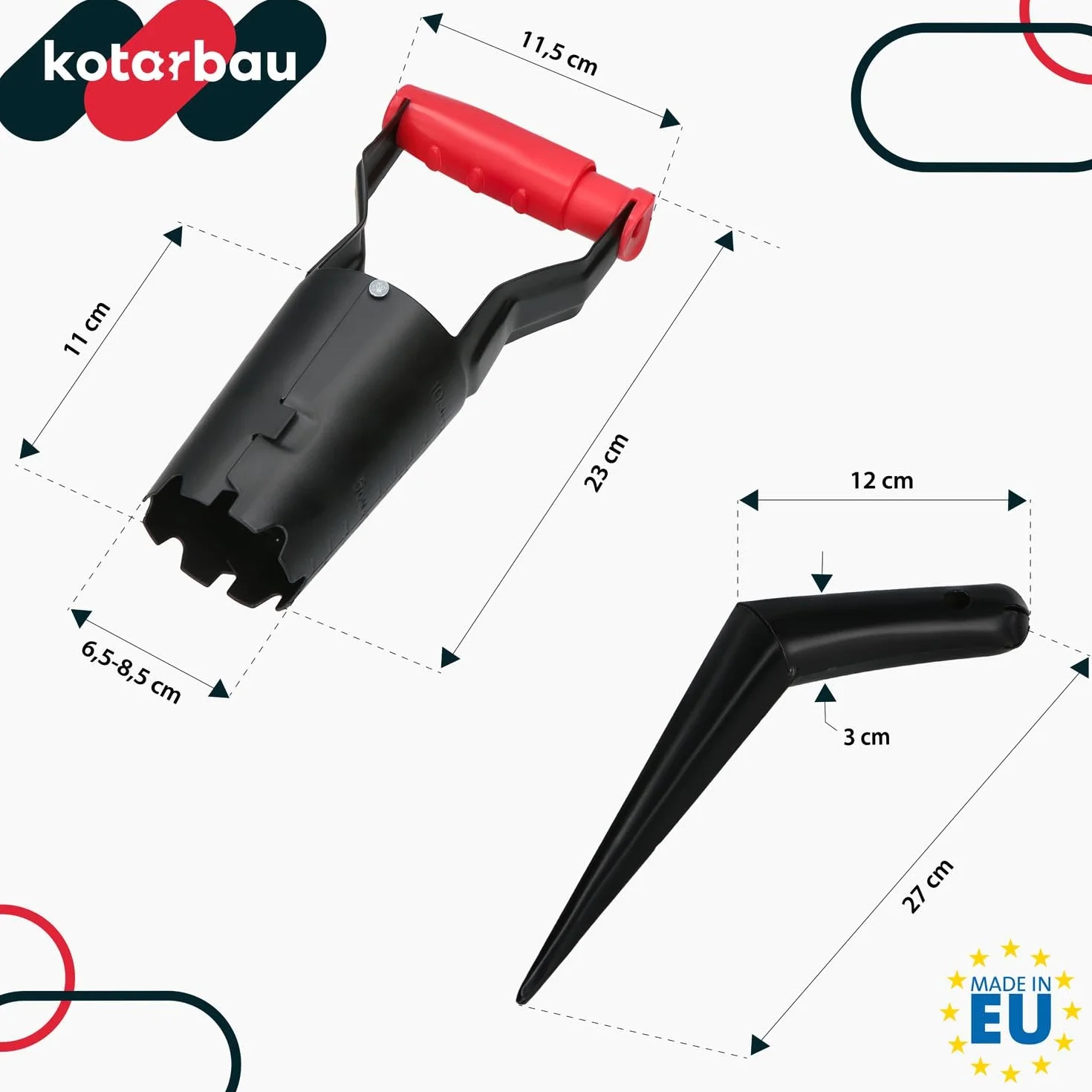 KOTARBAU Sadzarka do cebulek kwiatowych 23 cm stal malowana proszkowo czarna