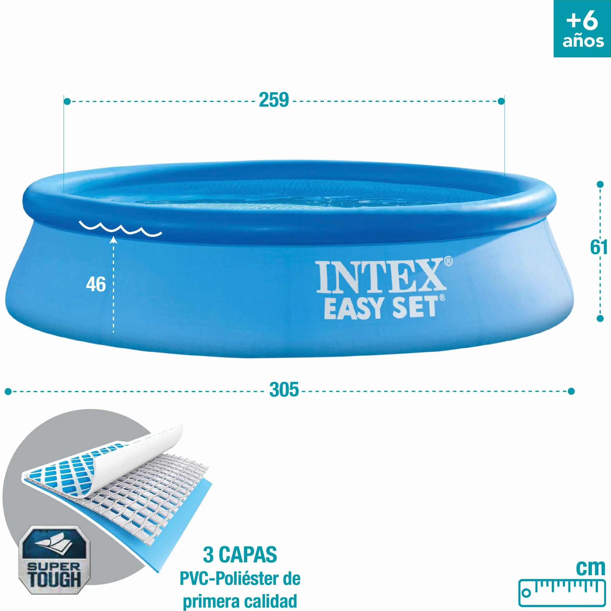 Intex Easy Set Basen Ogrodowy, Niebieski, 305 x 61 cm