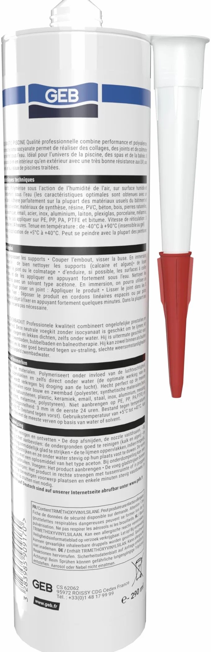 GEB wodoodporny środek uszczelniający do basenu 290 ml szary