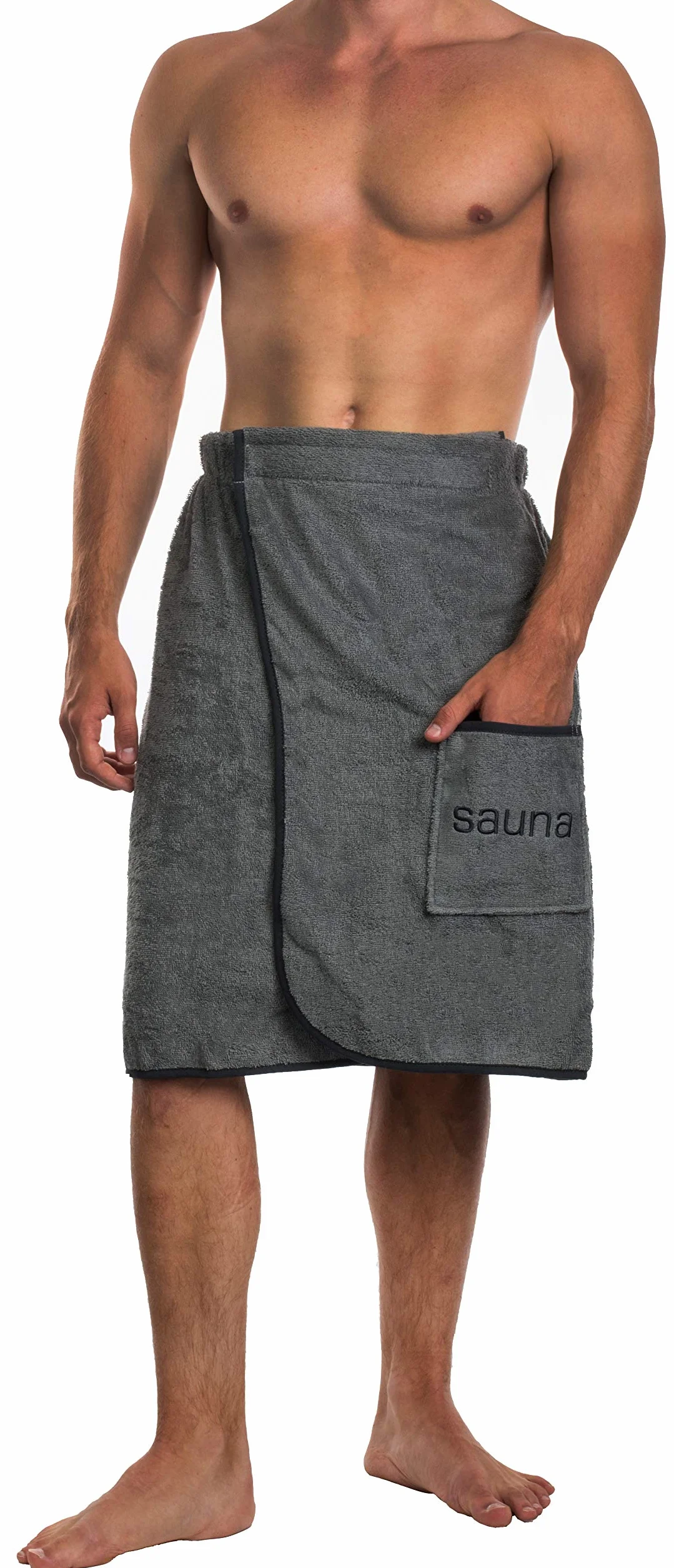 Męski kilt do sauny sarong S-XL z zapięciem na rzepy 100% bawełna