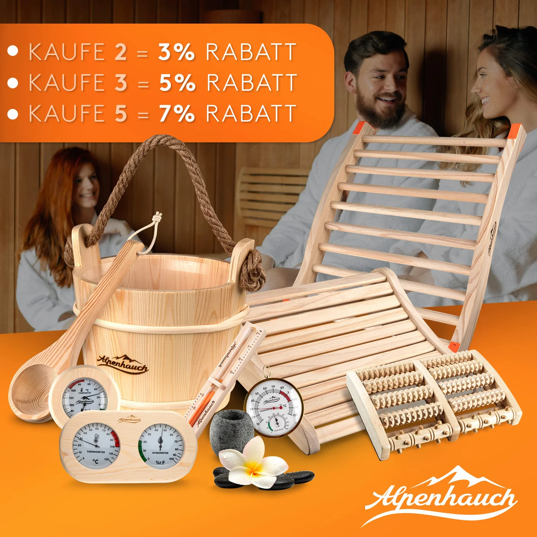 ALPENHAUCH Drewniany zagłówek do sauny [100% naturalne drewno] – ergonomiczny zagłówek do sauny z drewna – szlachetne akcesoria do sauny, kabina na podczerwień – wygodny i szeroki zagłówek do sauny i