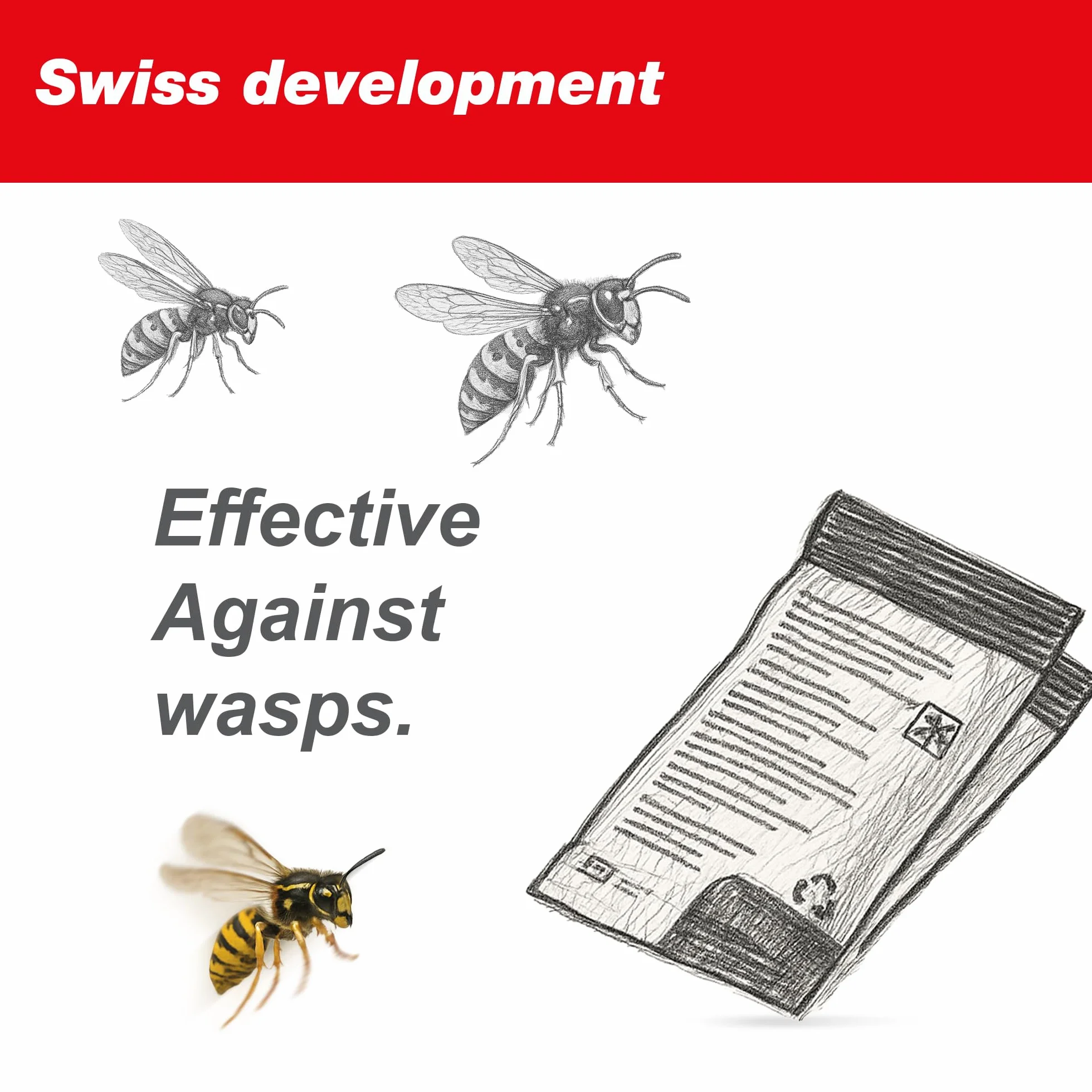 SWISSINNO Przynęta na osy – Zapas do pułapki na osy – 2 sztuki – Wabiący środek na bazie składników spożywczych – Do użytku na zewnątrz – Kompatybilna z pułapkami SWISSINNO