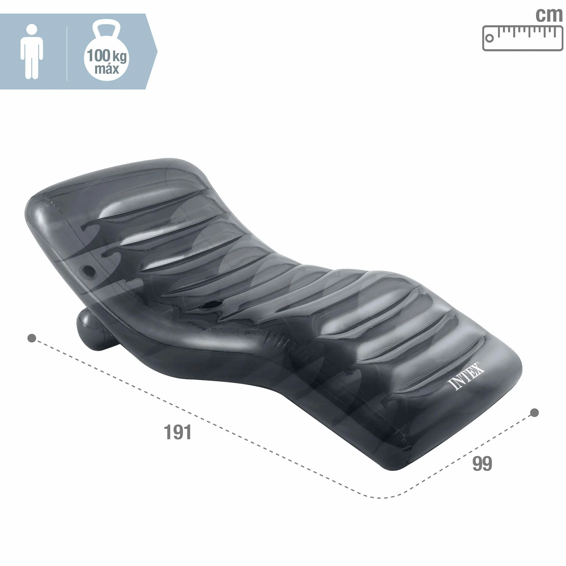 Intex Cool Grey Lounge 191 cm x 99 cm