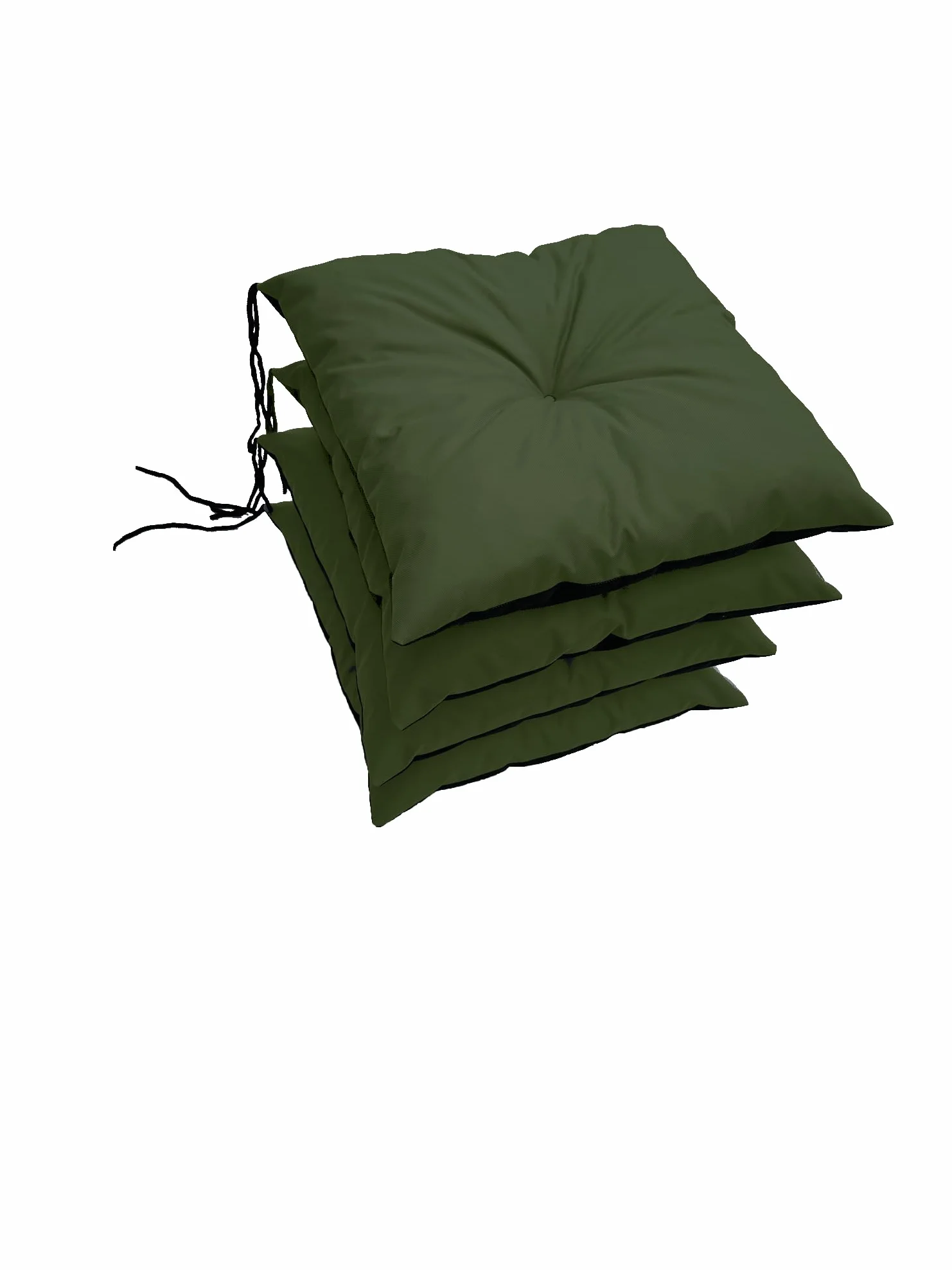 Poduszki na krzesło 4 szt. 40x40x6 cm odporne na UV zielone do domu i ogrodu