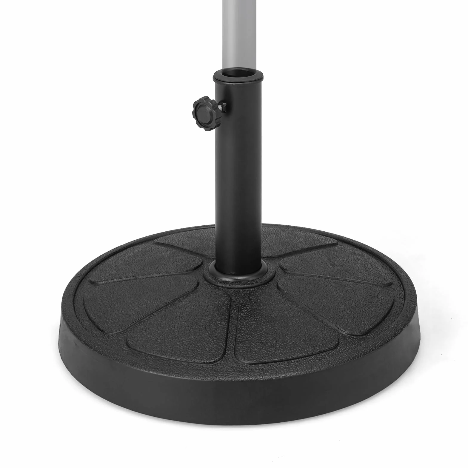 KOMFOTTEU Podstawa parasola z żywicy Φ38/48 mm, uchwyt na parasol ogrodowy na zewnątrz 14/19 kg, stojak na parasol przeciwsłoneczny do ogrodu, na taras, balkon (Φ45 x 35 cm, 14 kg)