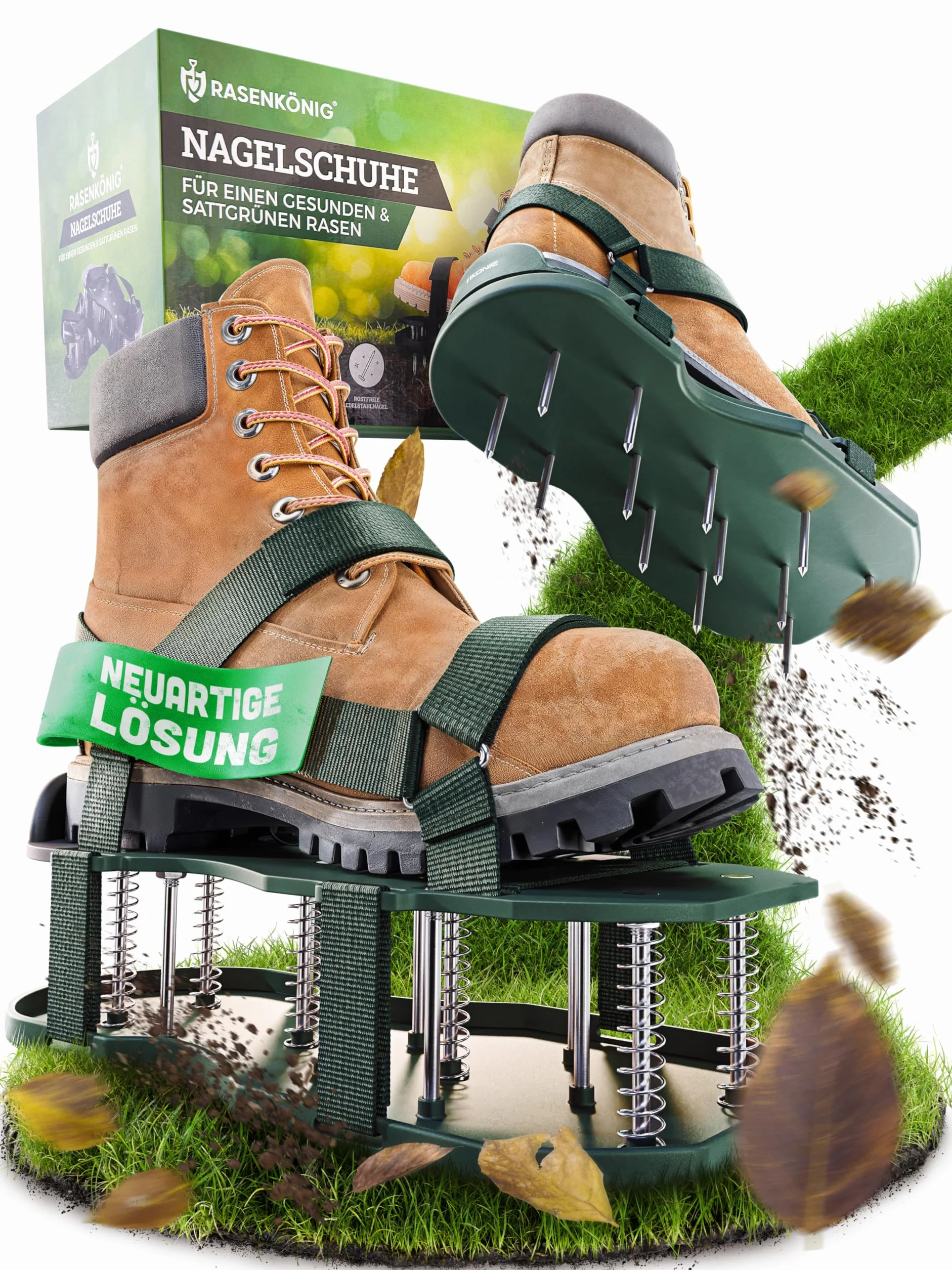 Nagelschuhe Pro | Aeratorzy do trawnika + buty do podłóg | Aerator i wertykulator do trawnika do wentylacji | Wysokiej jakości buty do trawnika do wentylacji i rozluźniania - wstępnie