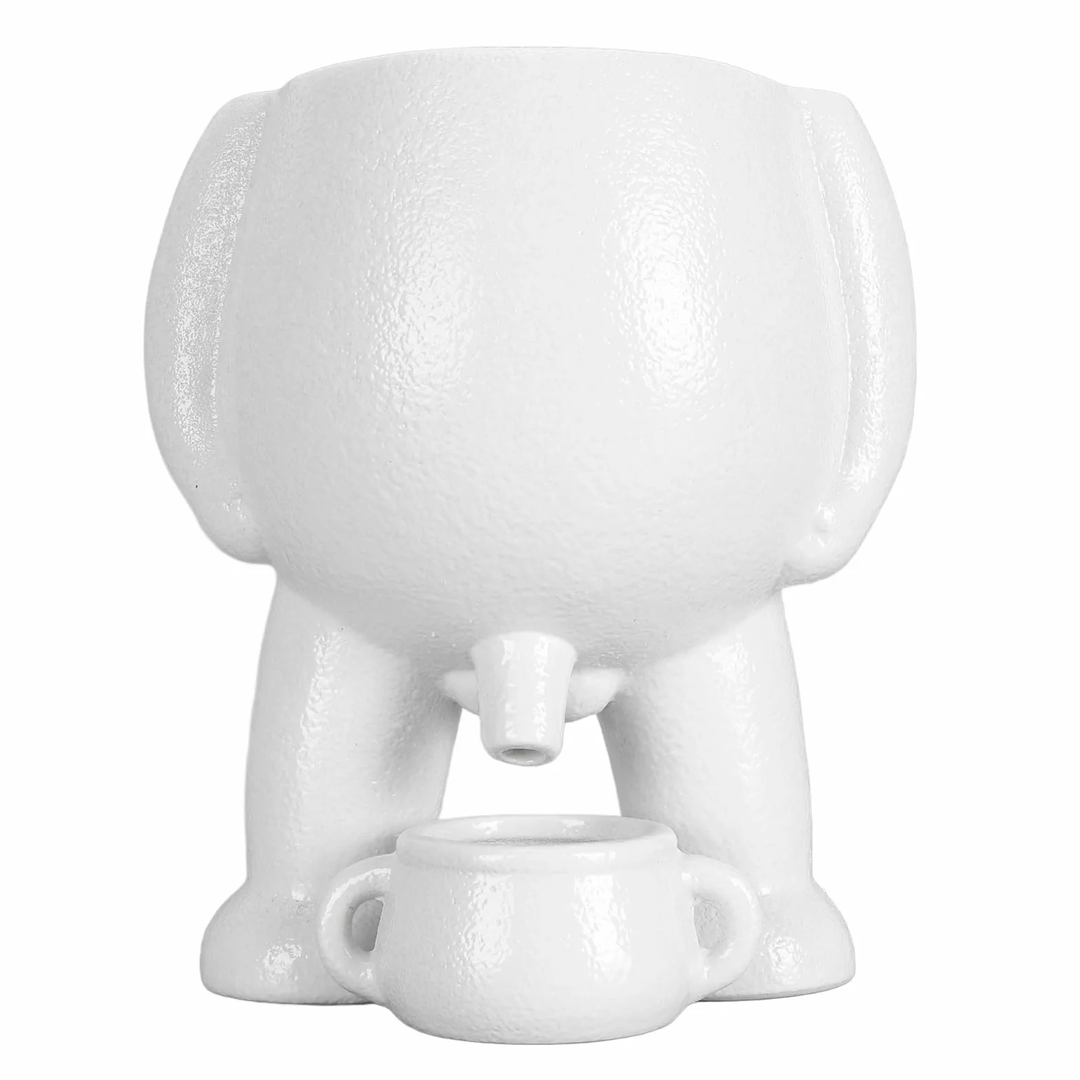 ANGGREK „Succulent Planter Pots Ceramic Flower Pot with Drainage and Saucer for Indoor Outdoor Plants Funny Peeing Design Unique Gardeners” (WHITE)