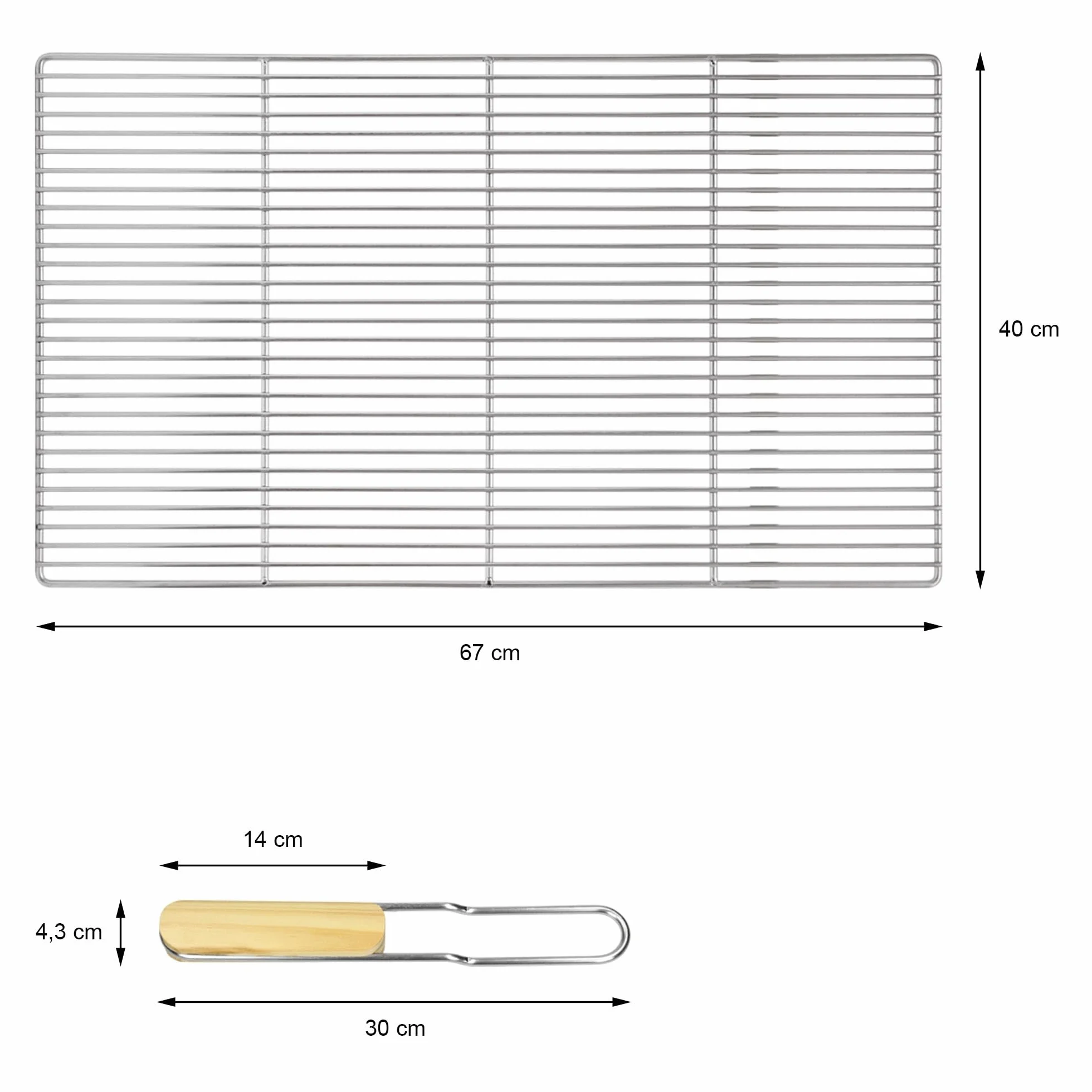Buschbeck ECD Germany Prostokątny grill gazowy ze stali nierdzewnej 67 x 40 cm
