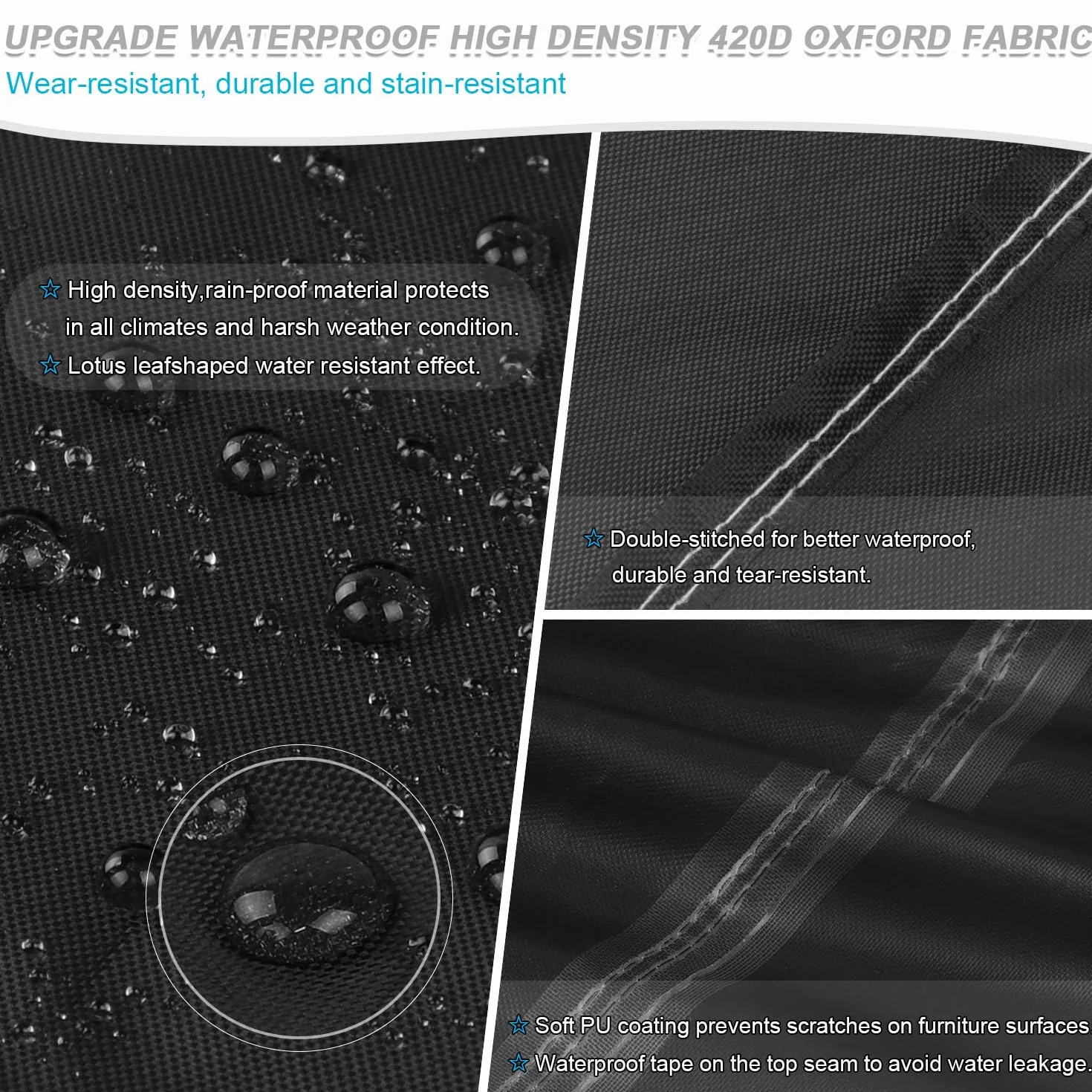 Wodoodporny pokrowiec na meble ogrodowe 280x210x90 cm anty-UV