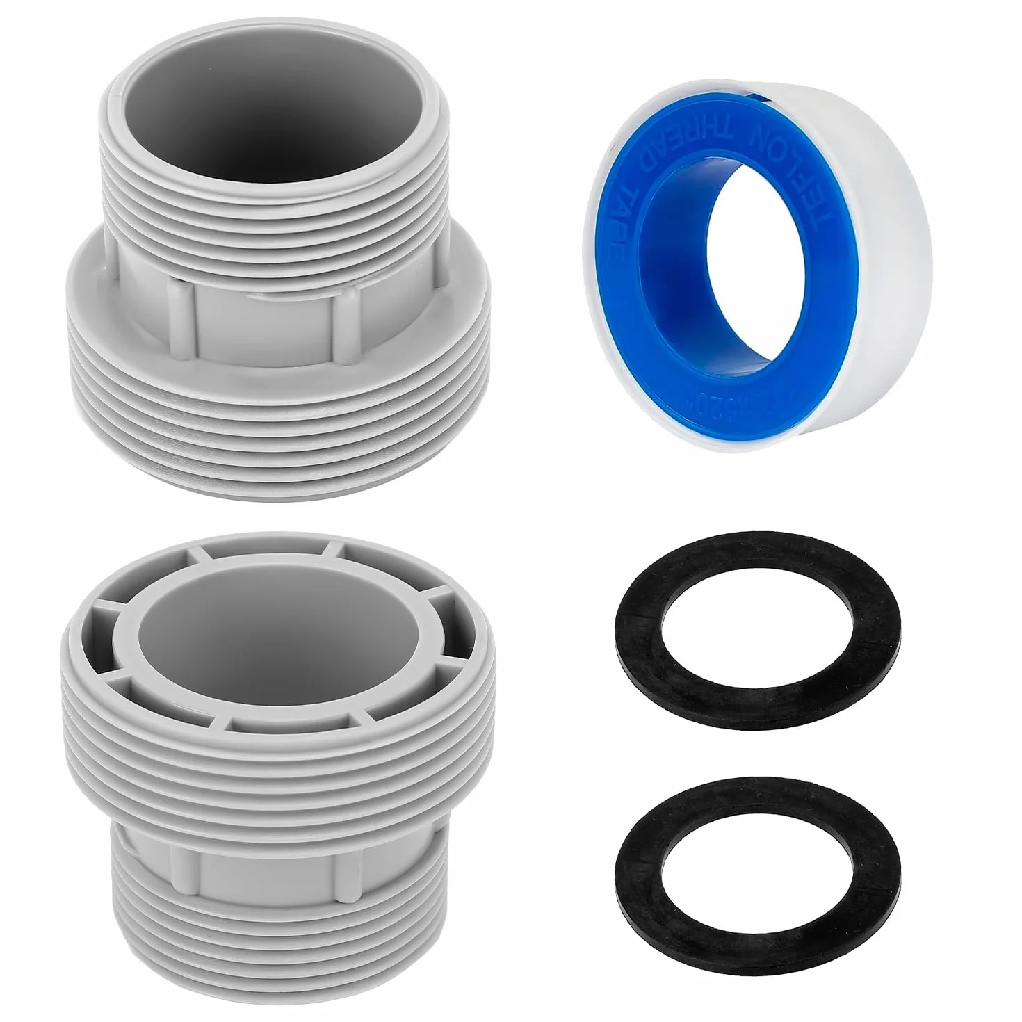 Tissting Zestaw adaptera węża basenowego 60 mm 47 mm - Zestaw adapterów do węża basenowego z tworzywa sztucznego do Intex 4560 58254 łatwy w instalacji Popraw swój sprzęt basenowy
