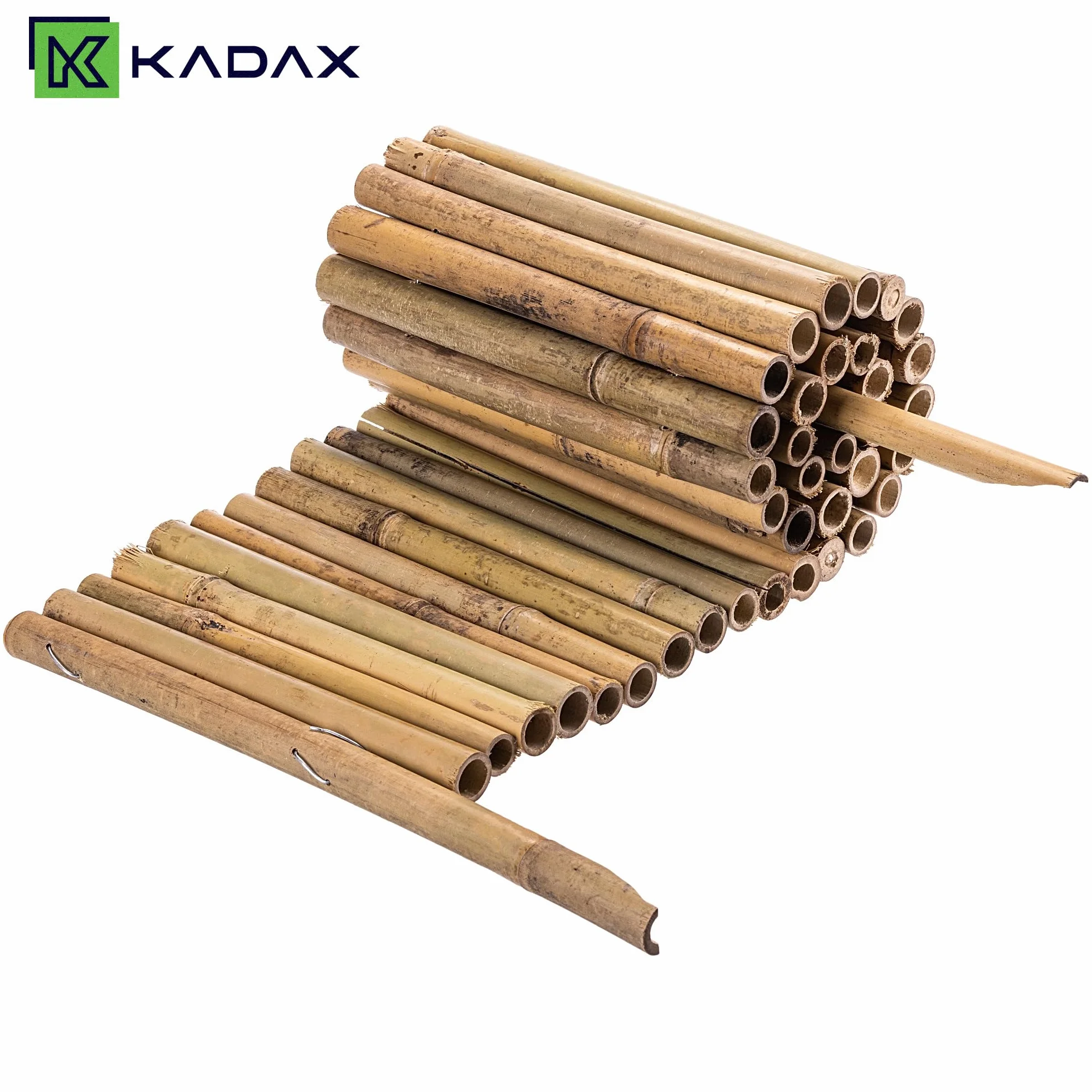 KADAX Krawędź trawnika z bambusa, 100 x 30 cm, elastyczne obramowanie rabatki z bambusowych drążków, ogrodzenie bambusowe do ogrodu, dekoracyjne ogrodzenie ogrodowe