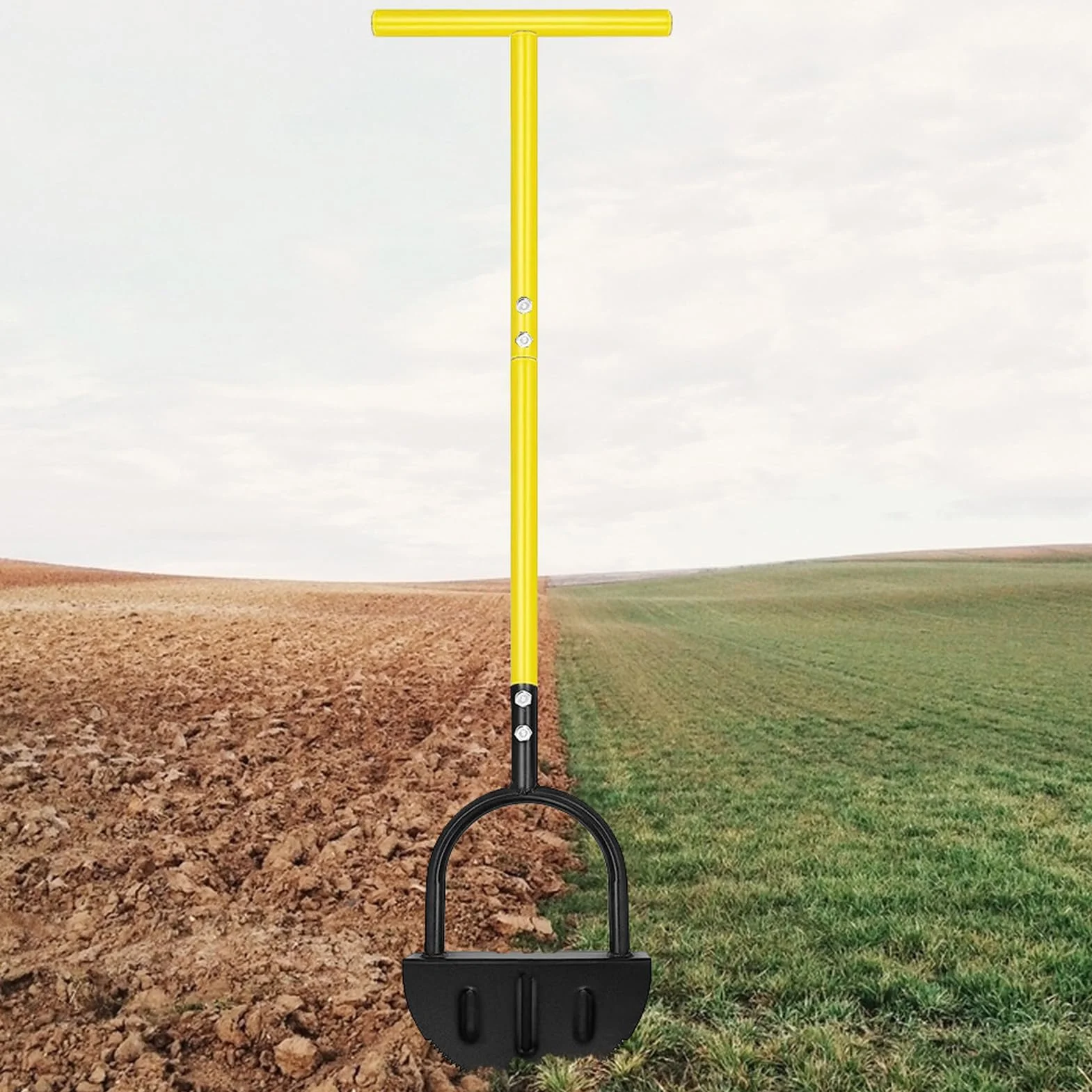 Ręczny Half Moon Edger, Garden Edger Hand Trzmowanie łopaty Half Moon Lawn Edger z Przedłużonym Słupem 96 Cm do Utrzymania Krawędzi, łopaty
