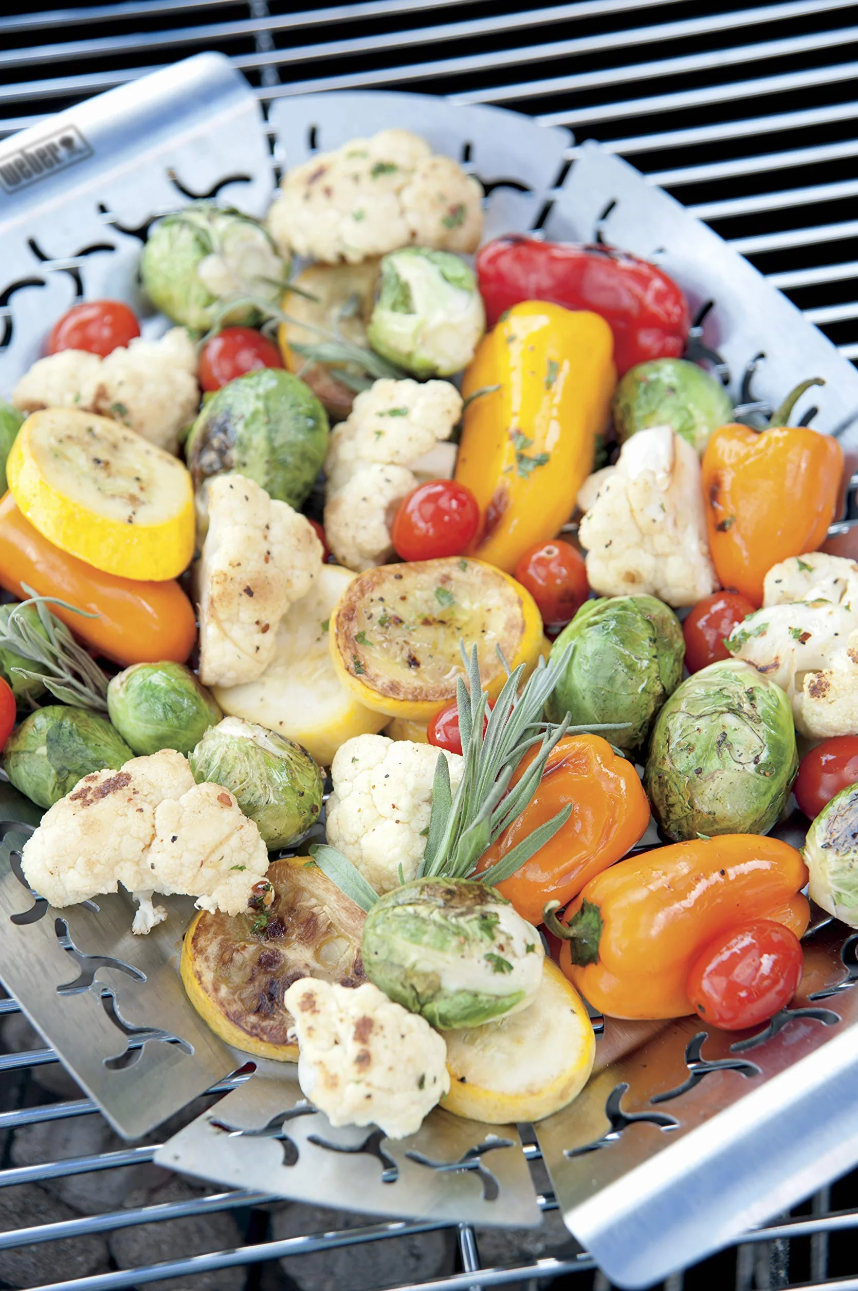 Weber Premium Luksusowy koszyk grillowy - Duży (36 x 26 cm), zmywalny w zmywarce, ze nierdzewnej stali, Idealny na dodatki (mięso, warzywa), odpowiedni do wszystkich rodzajów grilli - Srebrny (6678)