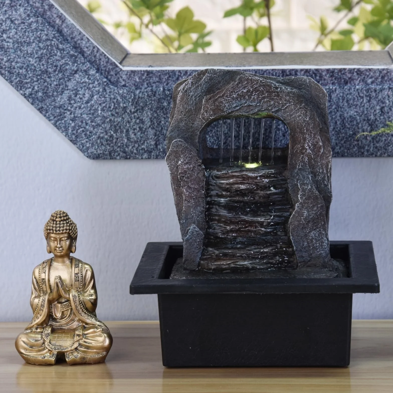 Zen'Light Zen Dao fontanna, żywica syntetyczna, brąz, 21 x 17 x 25 cm