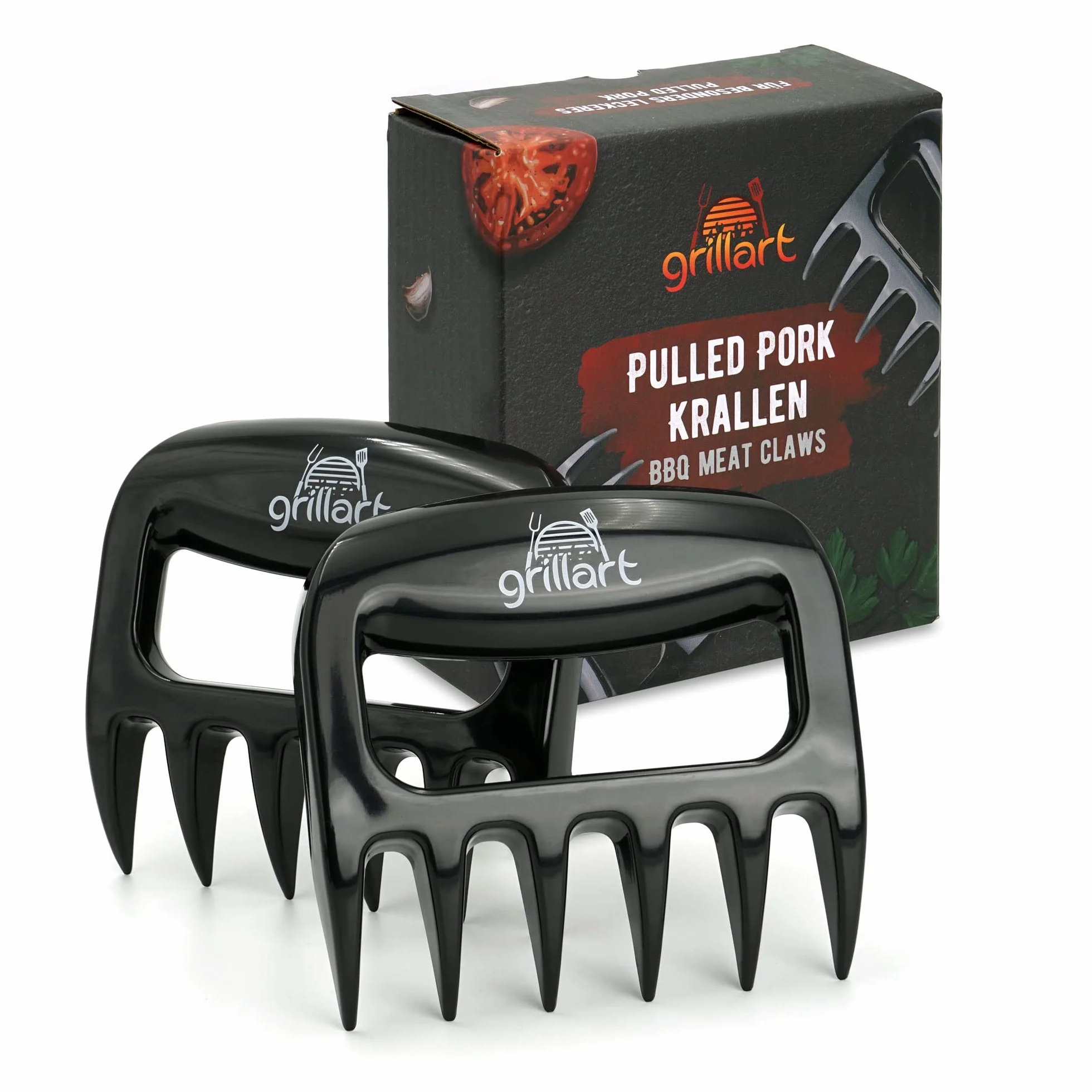 grillart Pazury wieprzowe Premium Pulled zestaw 2 szt. – wysokiej jakości pazury do mięsa z odpornego na wysokie temperatury tworzywa sztucznego – nadają się do mycia w zmywarce, wyjątkowo trwałe