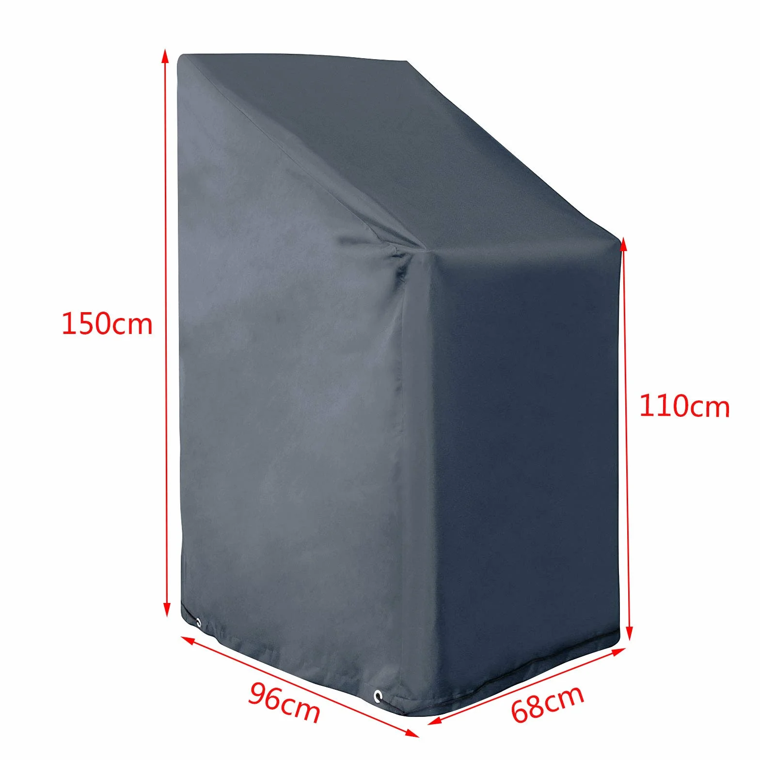 EUGAD Pokrowiec ochronny na meble ogrodowe, pokrowiec na krzesła ogrodowe, plandeka 68 x 96 x 110/150 cm, plandeka 600D Oxford, wodoszczelna