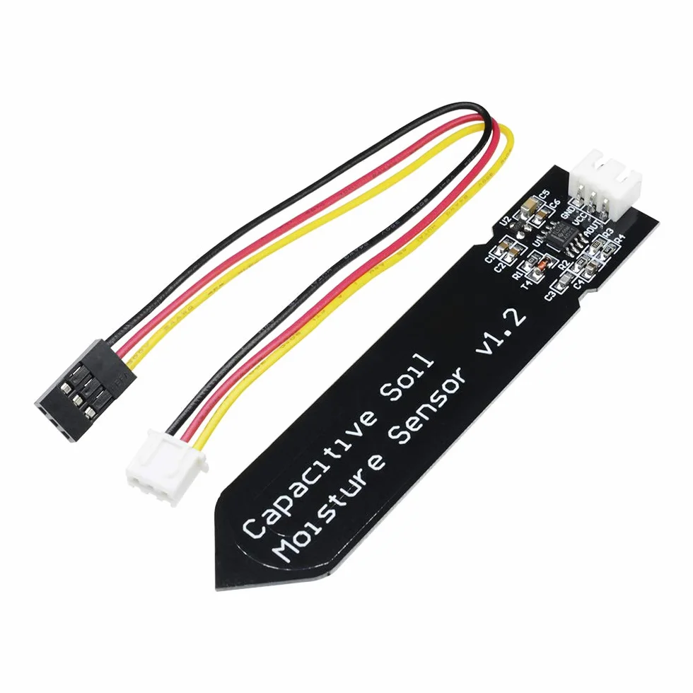 Aideepen 6 szt. gleby czujnik wilgotności moduł higrometru V1.2 pojemnościowy do Arduino, analogowy pojemnościowy czujnik wilgotności gleby moduł odporny na korozję do nawadniania roślin Arduino zestawy DIY