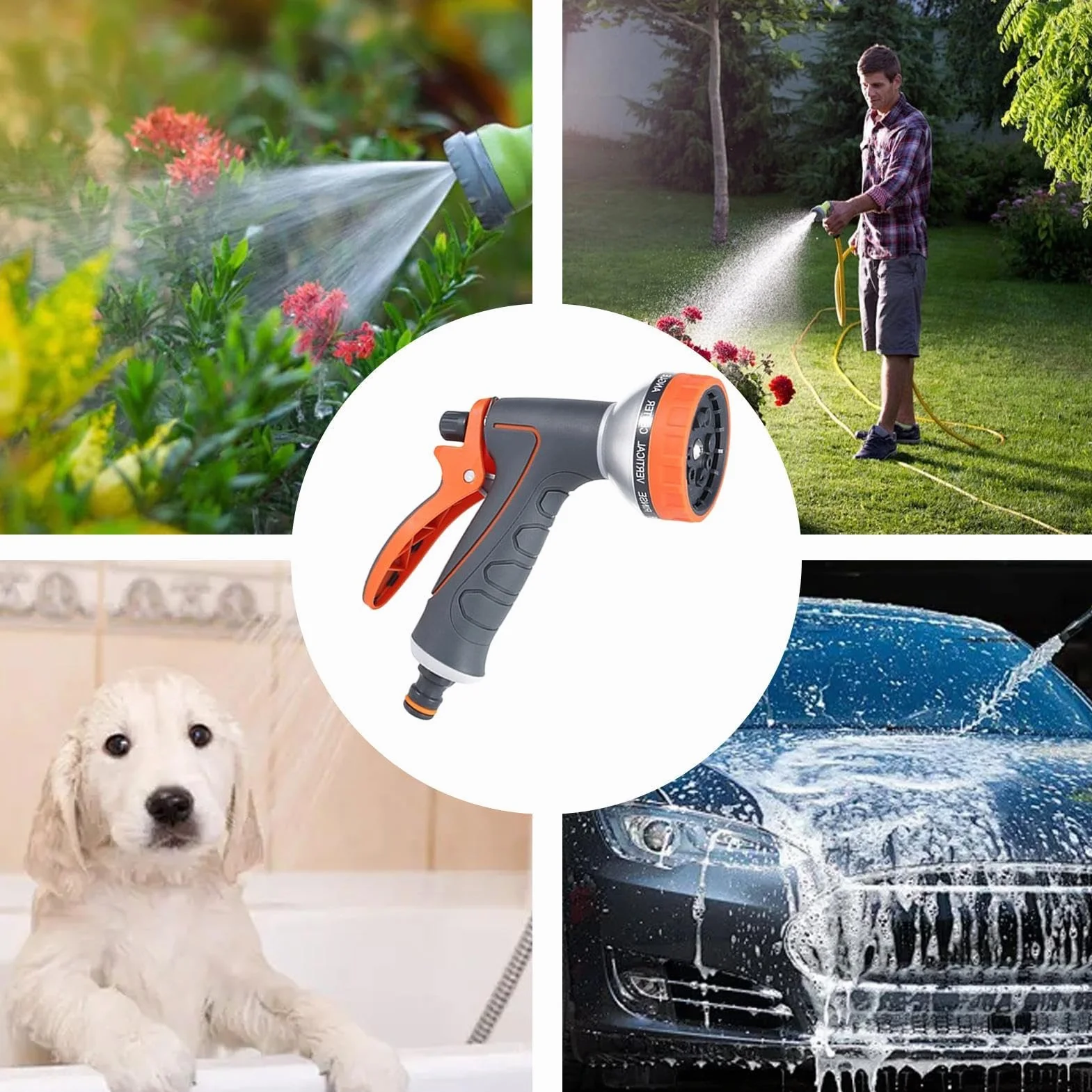Car Wash Hose Nozzle | Lightweight And Easy Handling | 12x11x5.2cm | Garden Sprinkler Head | Multi-Function Mist Attachment | Outdoor Lawn Irrigation Gear | For Backyard Patio Garage Pathway