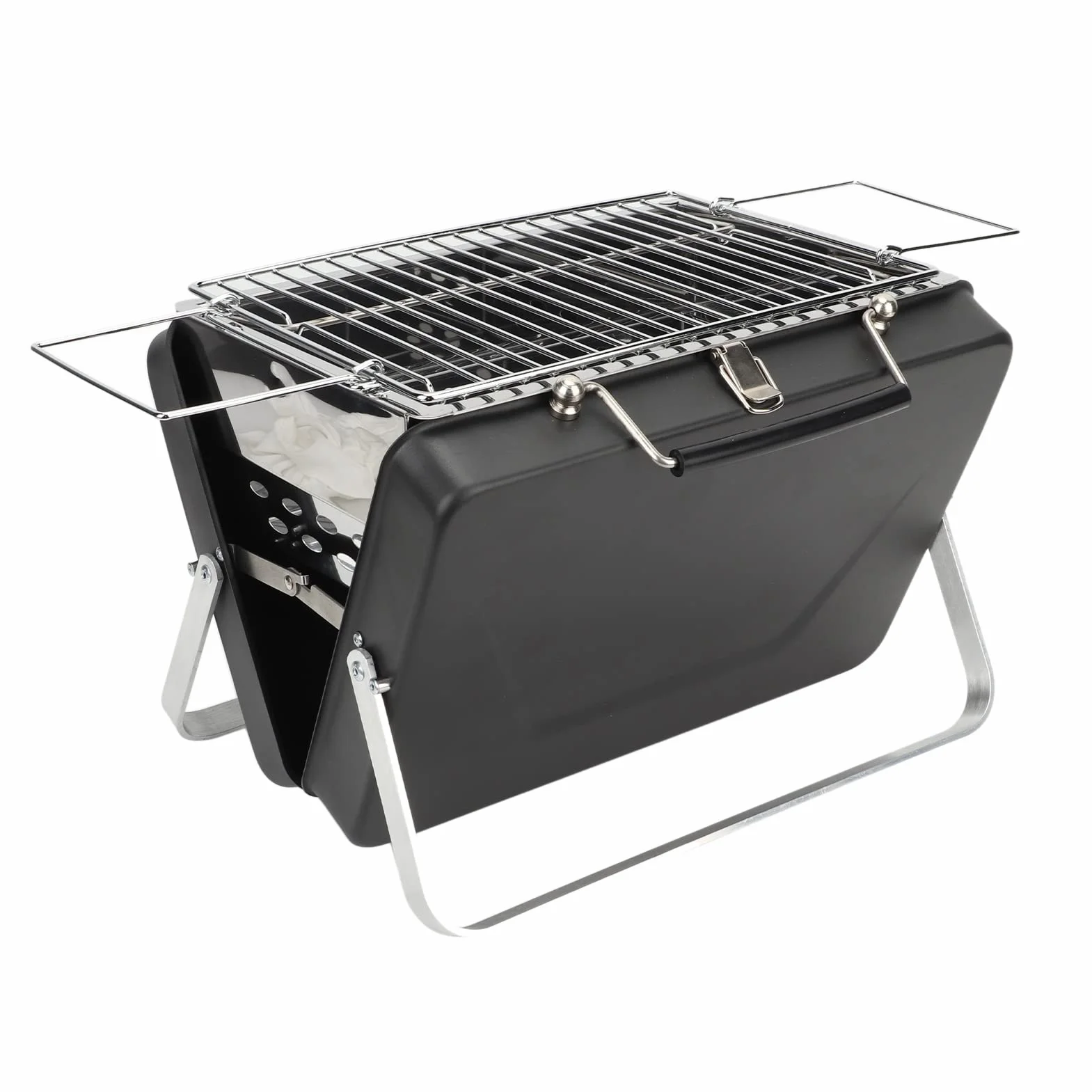 Przenośny Grill Węglowy, Bary do Grillowania Natychmiastowe Składanie i łatwe Przenoszenie, Grill Grillowy Składany Grill na Notebooka do Grillowania na świeżym Powietrzu Kemping