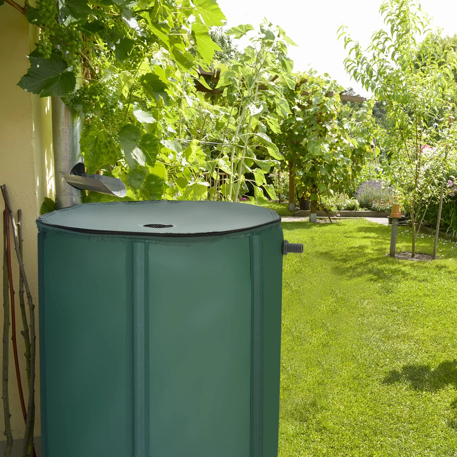 COSTWAY 225 l zbiornik na deszczówkę składany PCW 60 x 60 x 80 cm