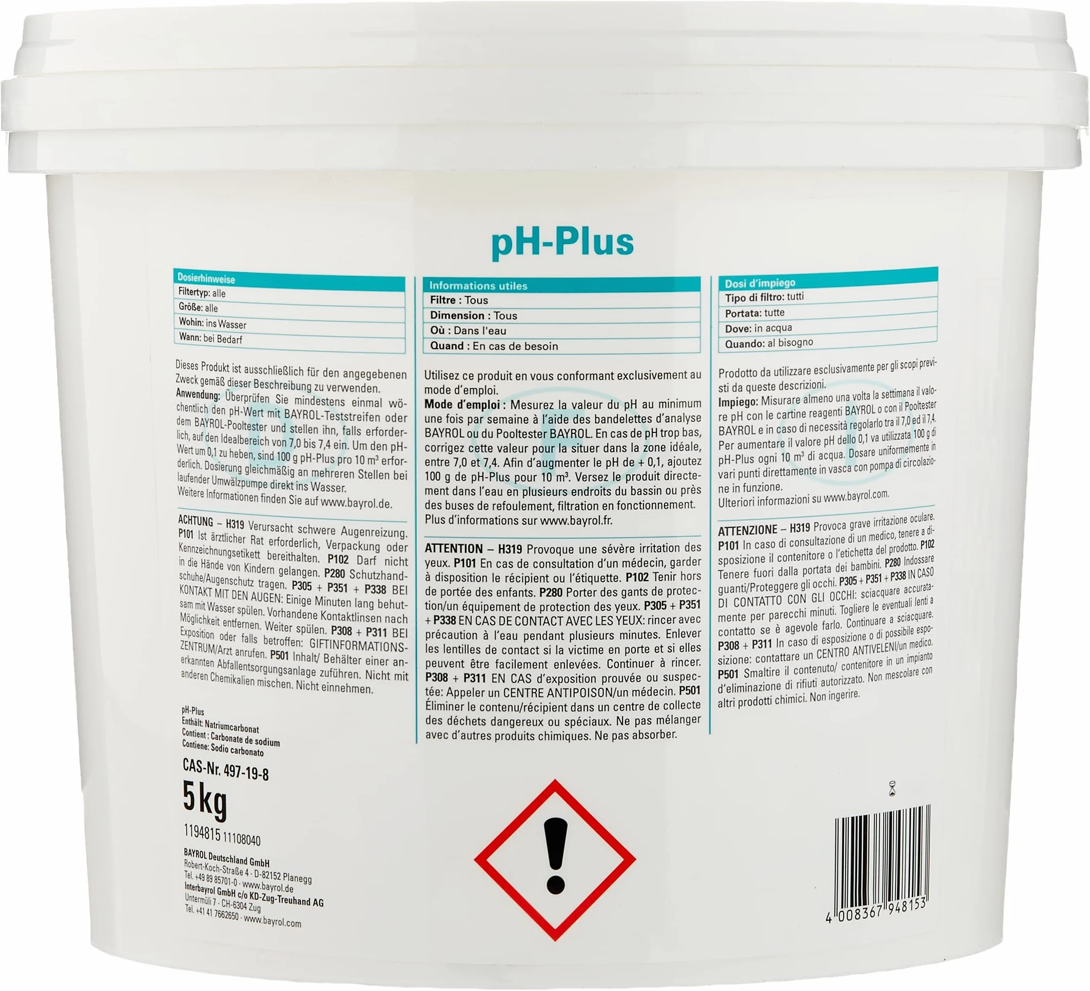 BAYROL Granulat pH Plus 5 kg