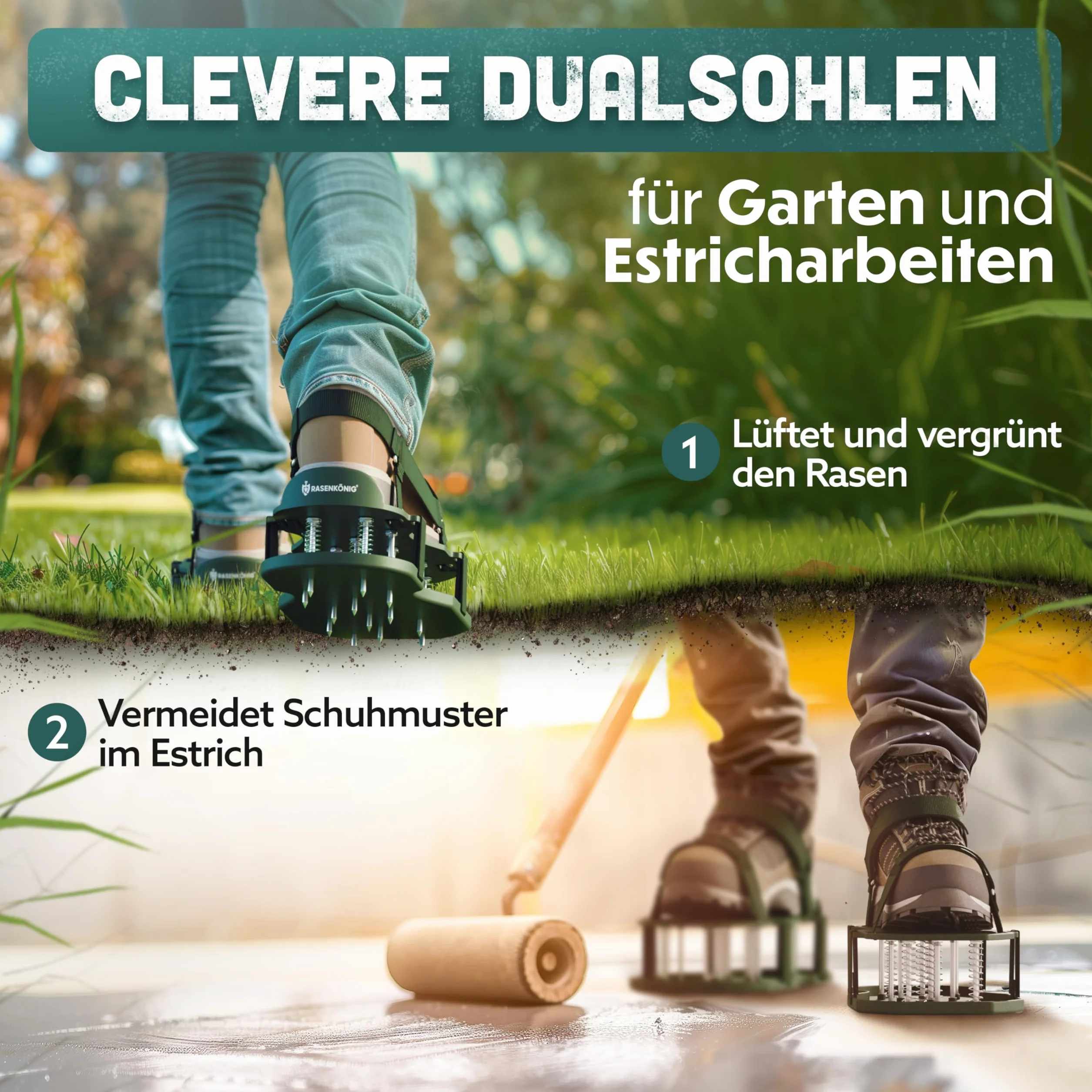 Nagelschuhe Pro | Aeratorzy do trawnika + buty do podłóg | Aerator i wertykulator do trawnika do wentylacji | Wysokiej jakości buty do trawnika do wentylacji i rozluźniania - wstępnie