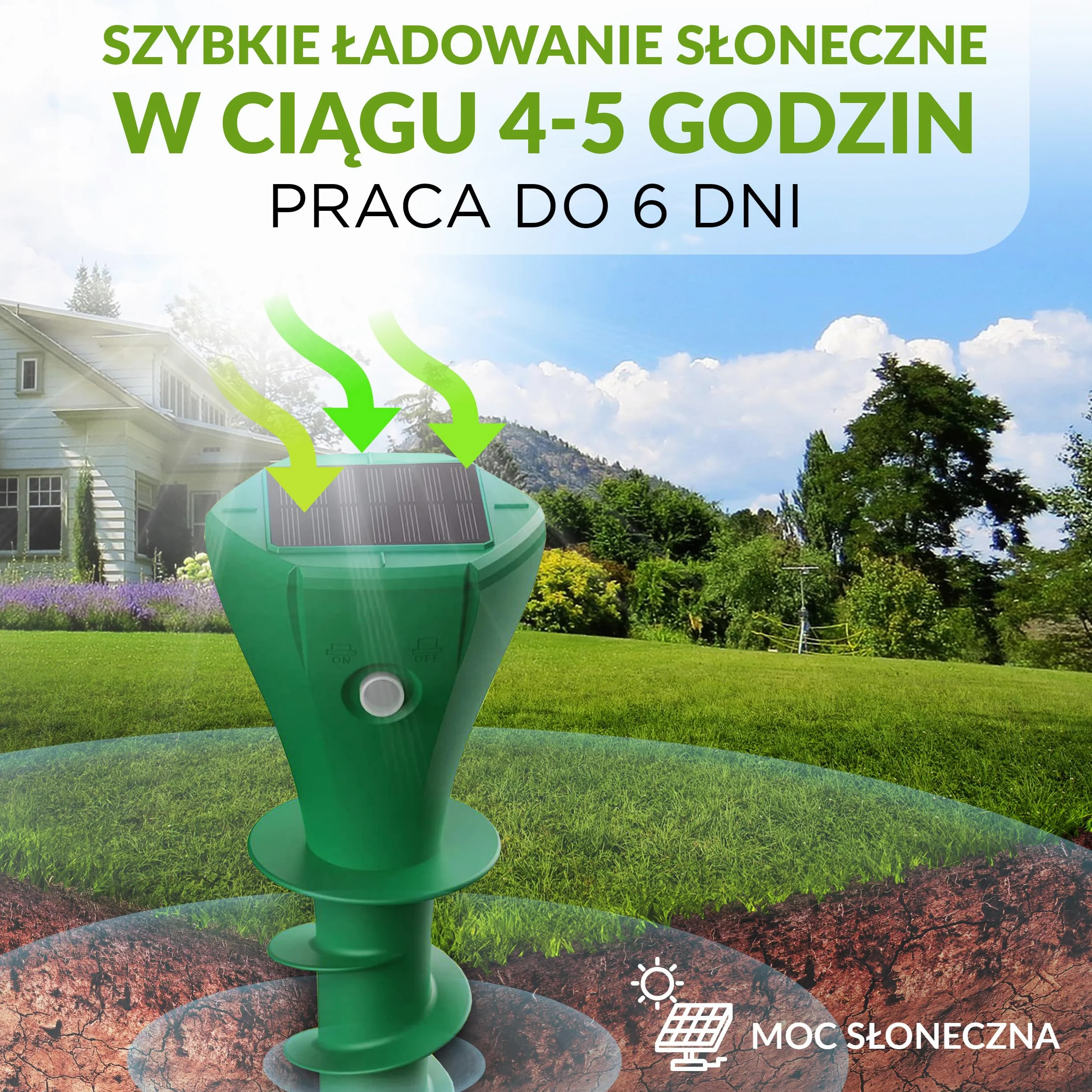 ISOTRONIC Solarny odstraszacz kretów do odstraszania kretów, norników i węży – w zestawie szpikulec do wbijania w ziemię do ogrodu – odstraszacz kretów o powierzchni 700 m² (2 sztuki)