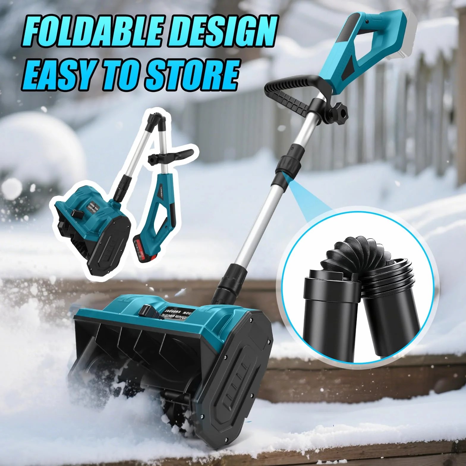 akumulatorowa odśnieżarka do baterii Makita 18V, zasięg wyrzutu 8m, szerokość robocza 28cm, elektryczna łopatka odśnieżająca, szczotka odśnieżająca, odśnieżarka z uchwytem o wysokości