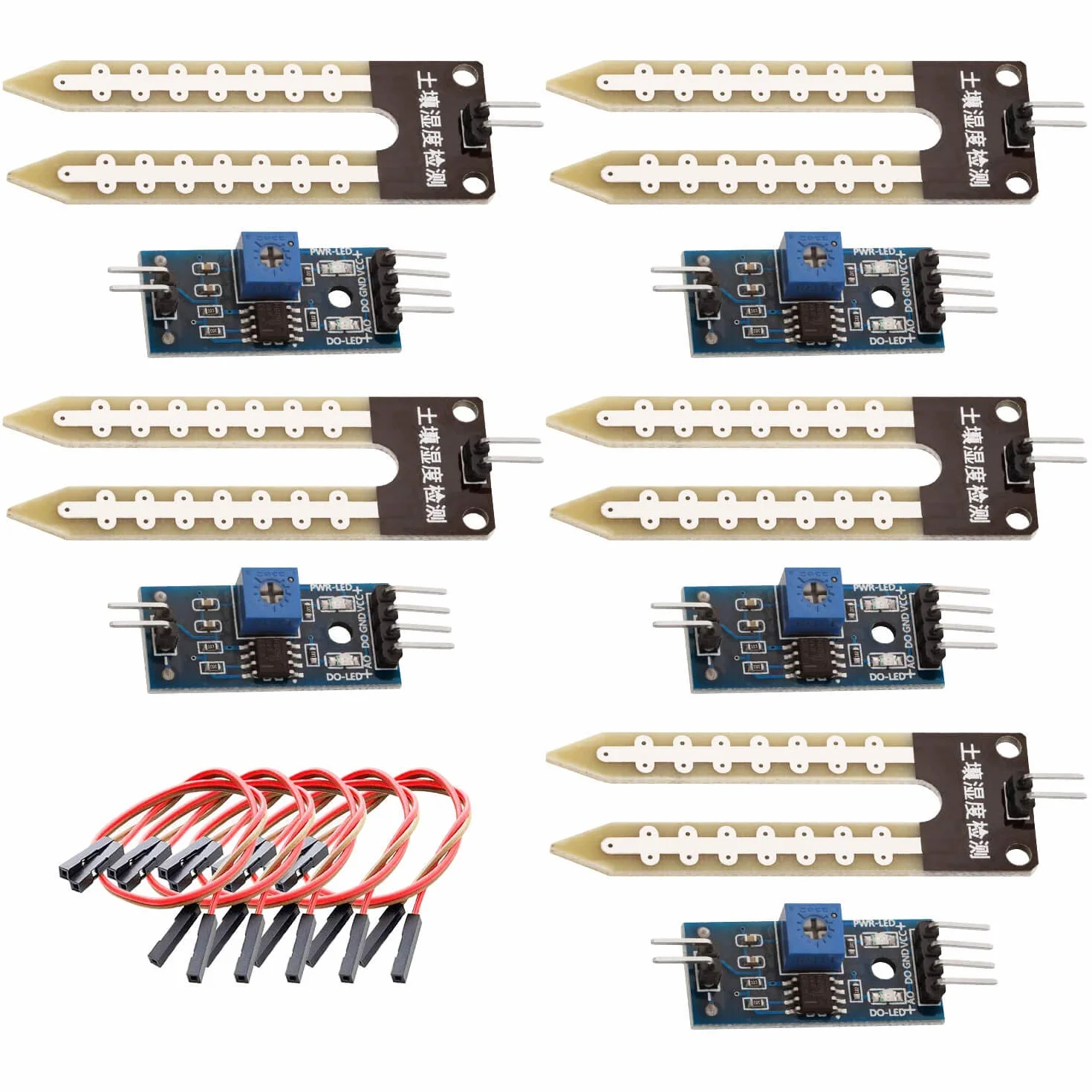 AZDelivery 5 x Czujnik wilgotności gleby Higrometr wilgotności gleby Moduły kompatybilny z Arduino w tym e-Book!