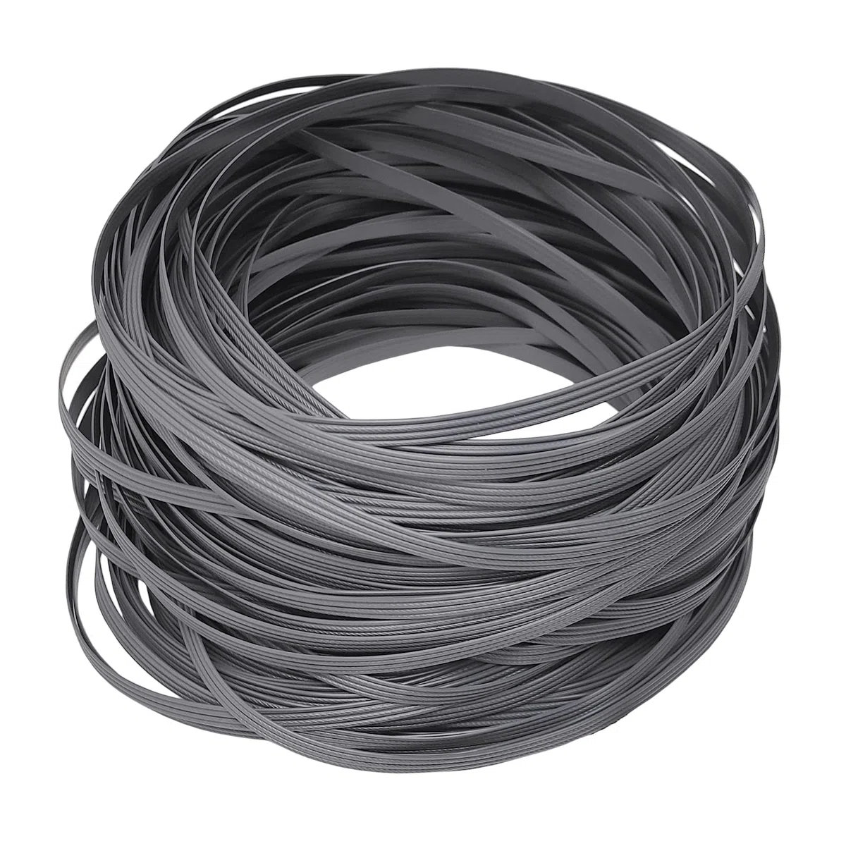 Cztery linie płaskiego materiału PE, rattan, kolor szary, rattanowa wiklina do krzesła, leżaka stolika kawowego, meble na patio, zrób to sam, naprawa mebli (8 mm szerokości x 1,3 mm grubości)
