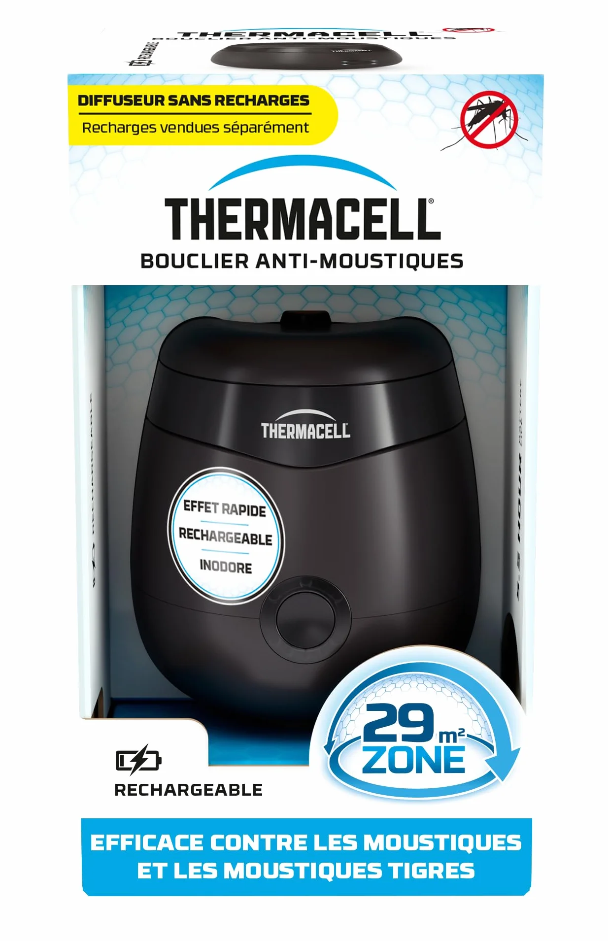 THERMACELL Tarcza przeciw komarom bezprzewodowa strefa ochrony 29m² czarna