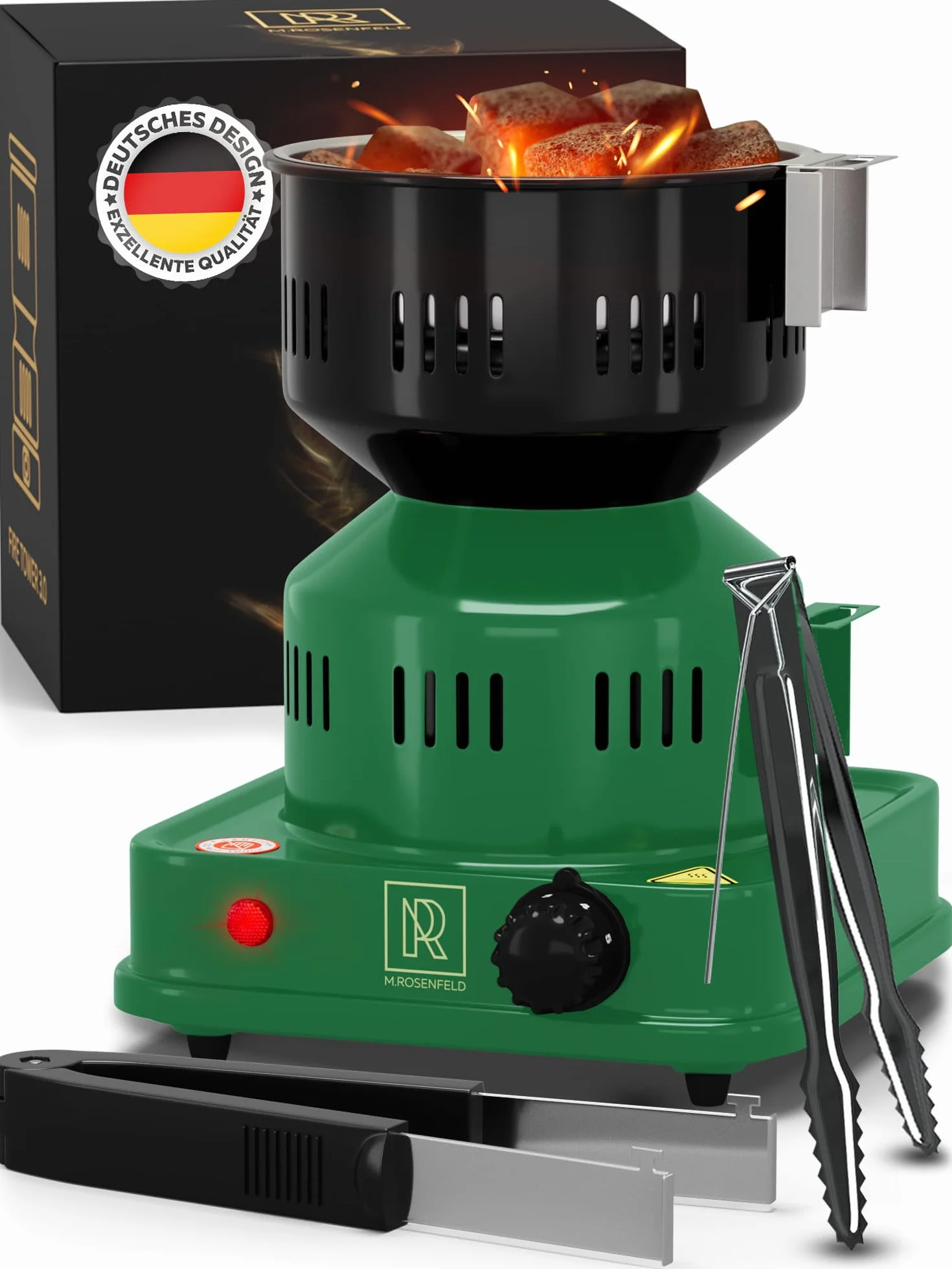M. ROSENFELD Elektryczna zapalarka do węgielków do sziszy Fire Tower 3.0 150 cm, stal 304