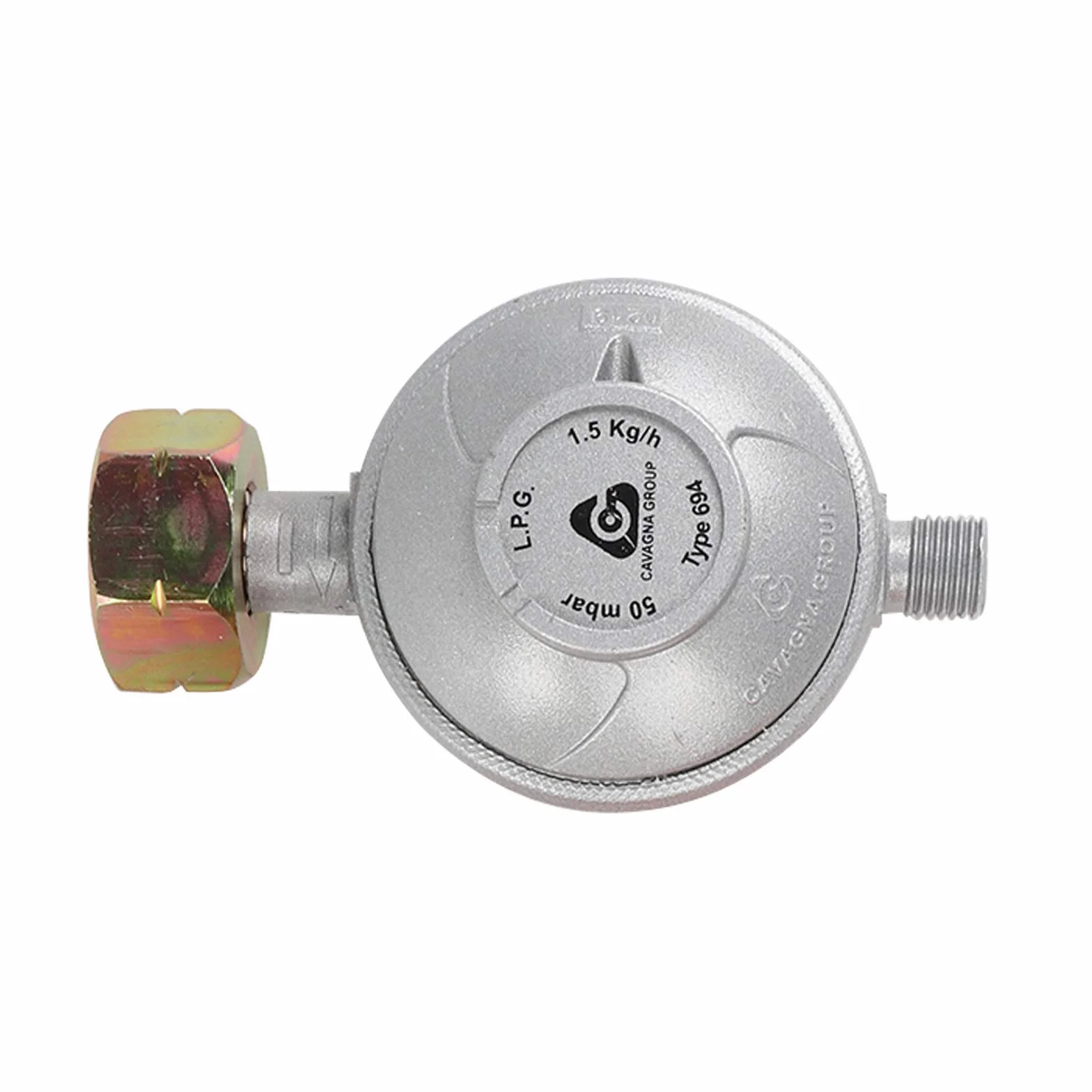 Regulator G607 50 mbar Wąż 1,5 m Łączniki śrubowe 1/4" lewy
