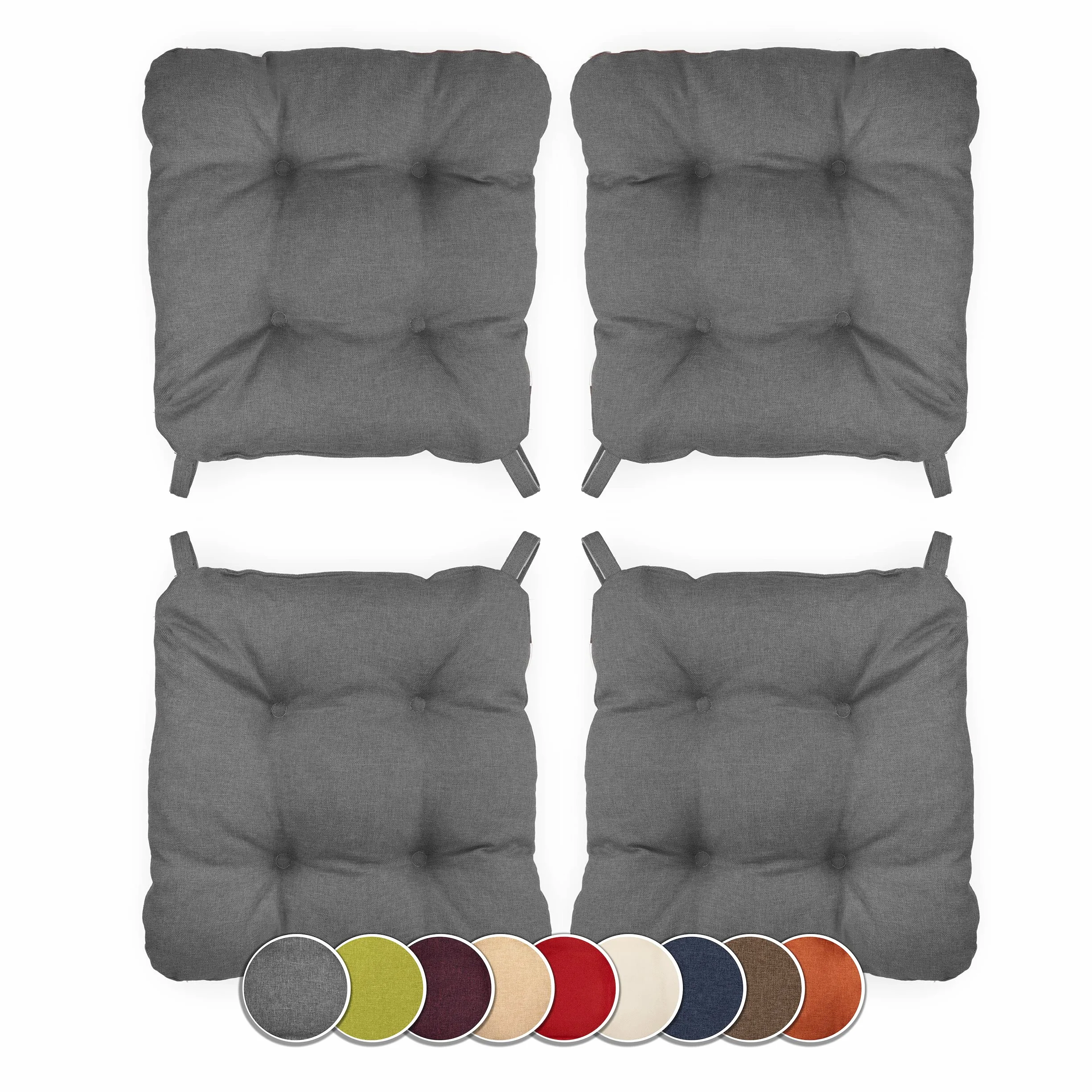 sunnypillow Zestaw 4 poduszek na krzesło 40x40x8 cm na siedzisko ogrodowa