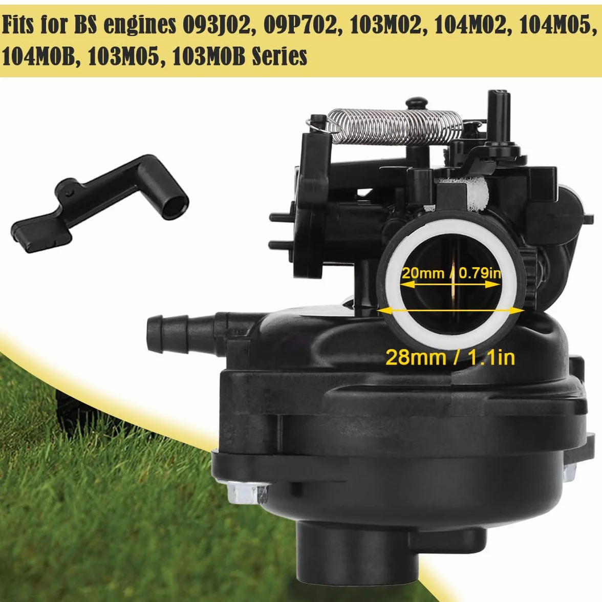 ZAMDOE 799584 gaźnik zamiennik do silników kosiarek Briggs & Stratton TB110 TB200 09P702 103M02 550EX 625EX 675EX 725EXI 163cc 140cc