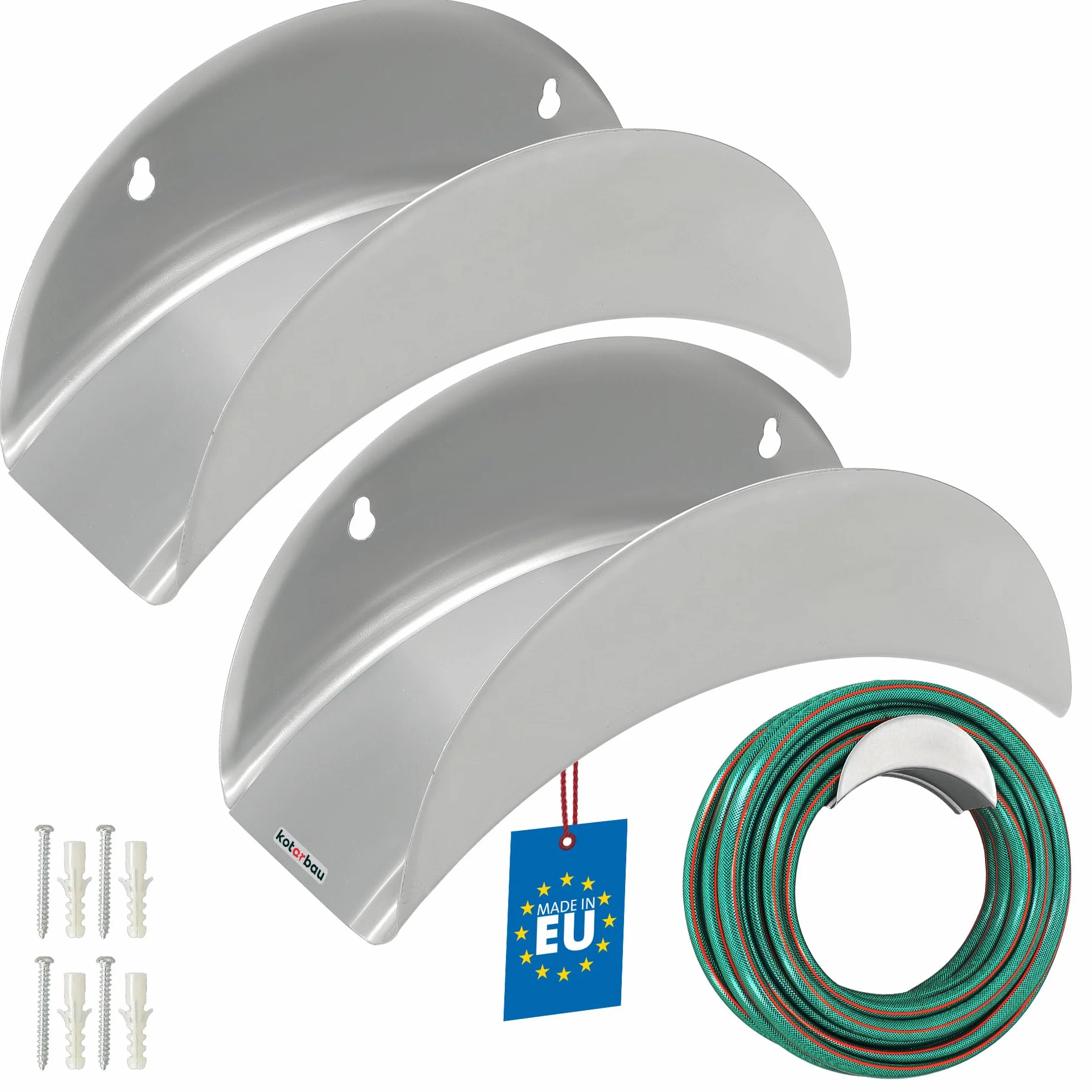 KOTARBAU® 2 szt. Uchwyt na Wąż Ogrodowy 275 x 113 x 1 mm Stalowy Ścienny Wieszak