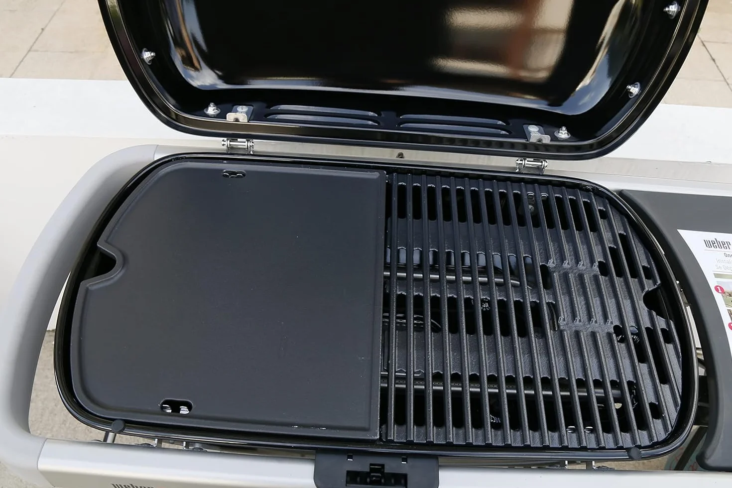 Denmay żeliwna płyta grillowa do Weber Traveler Compact Przenośny grill gazowy, żeliwna płyta na zewnątrz, część zamienna do Weber Traveler Compact, płyta grillowa Plancha część zamienna 1 sztuka