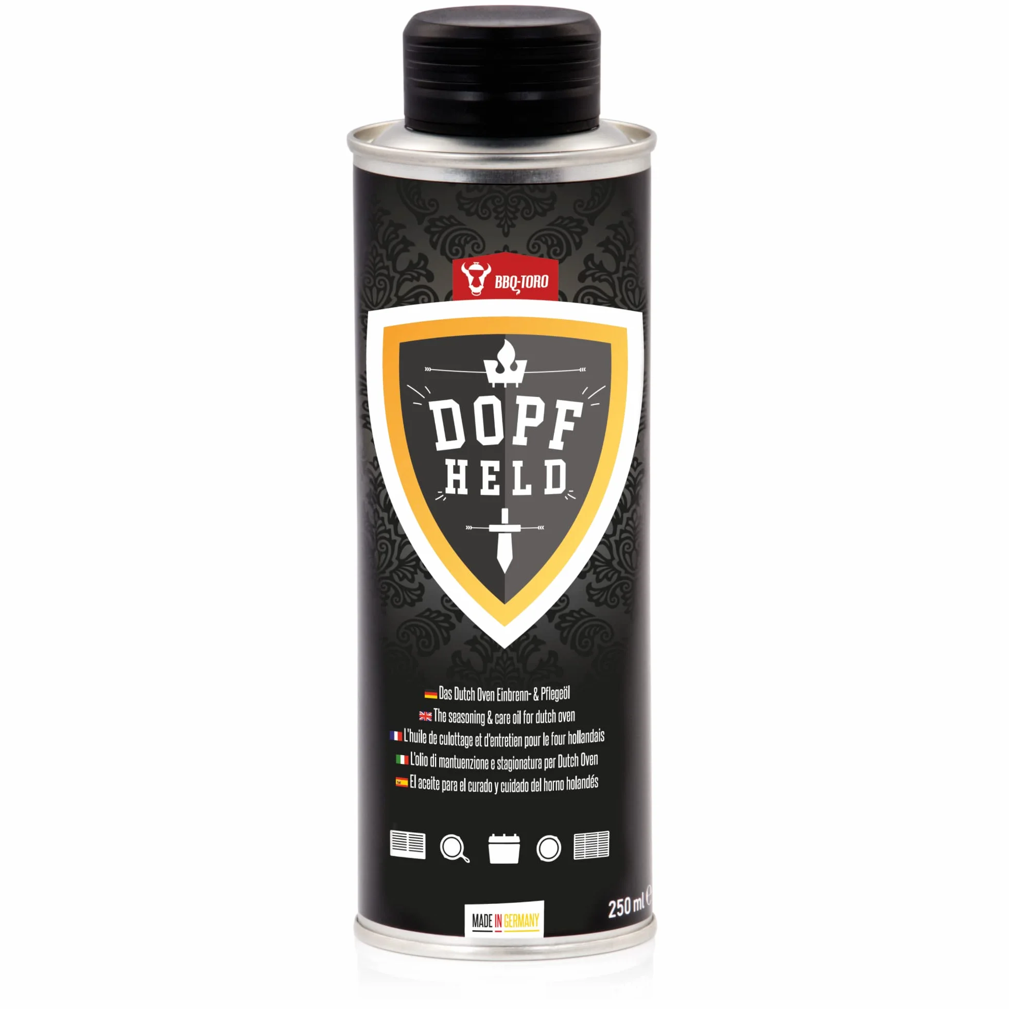 BBQ-Toro Zestaw do pielęgnacji Dutch Oven z pastą DOPFWUNDER 250 ml i olejkiem DOPFHELD 250 ml