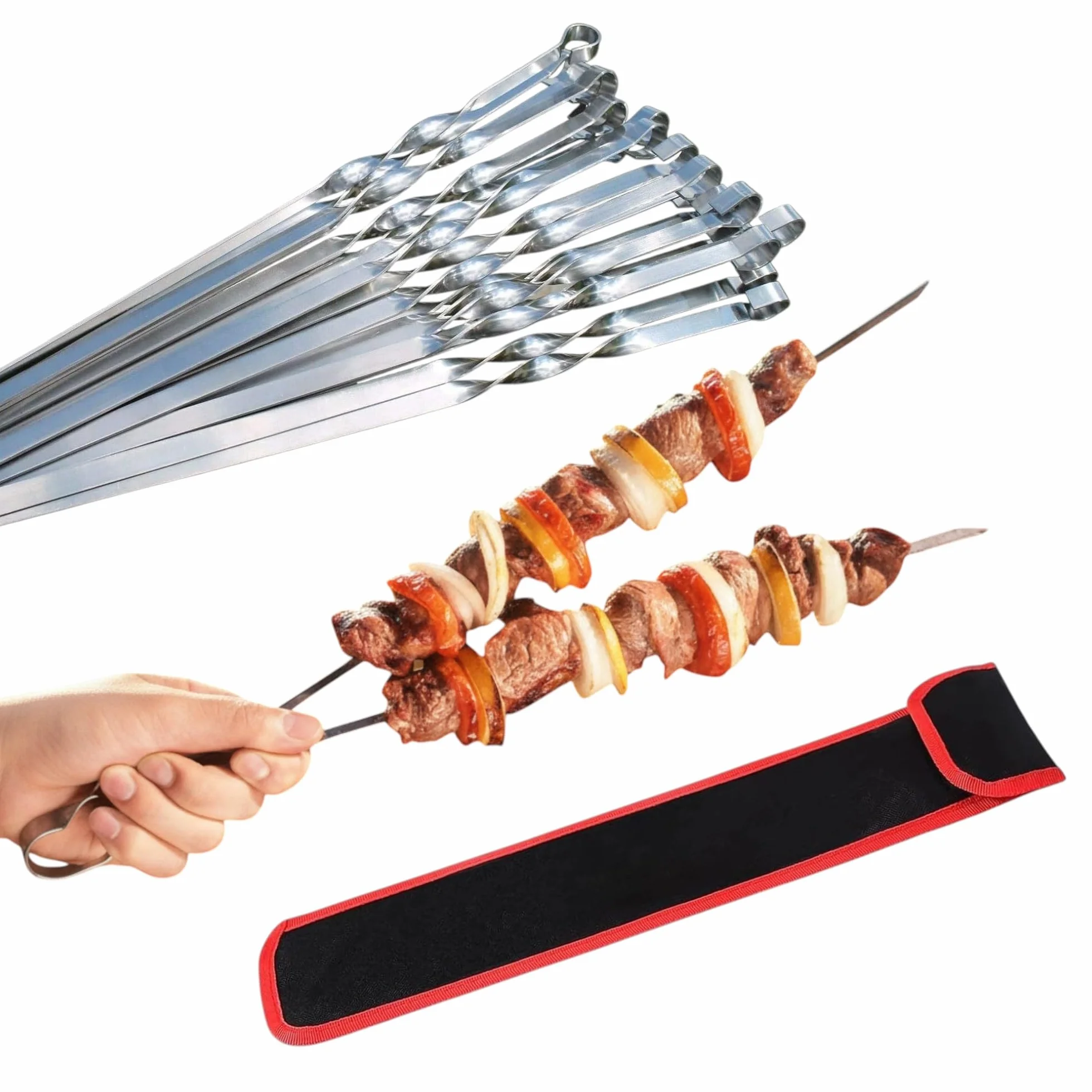 Rożenkowe szpikulce do grilla ze stali nierdzewnej 40 cm 2 mm 10 szt.